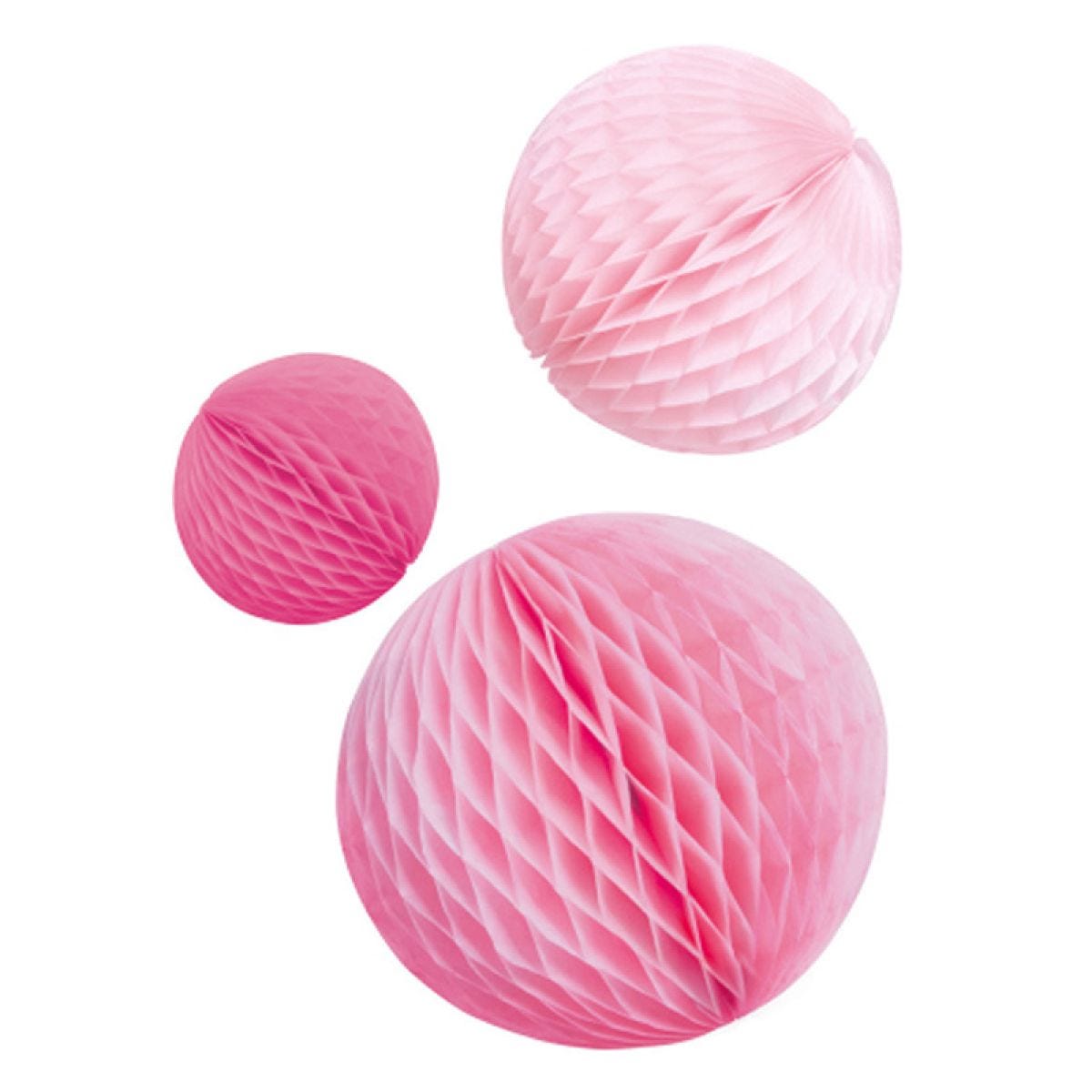 Hot Pink Honeycomb Balls (3pk)