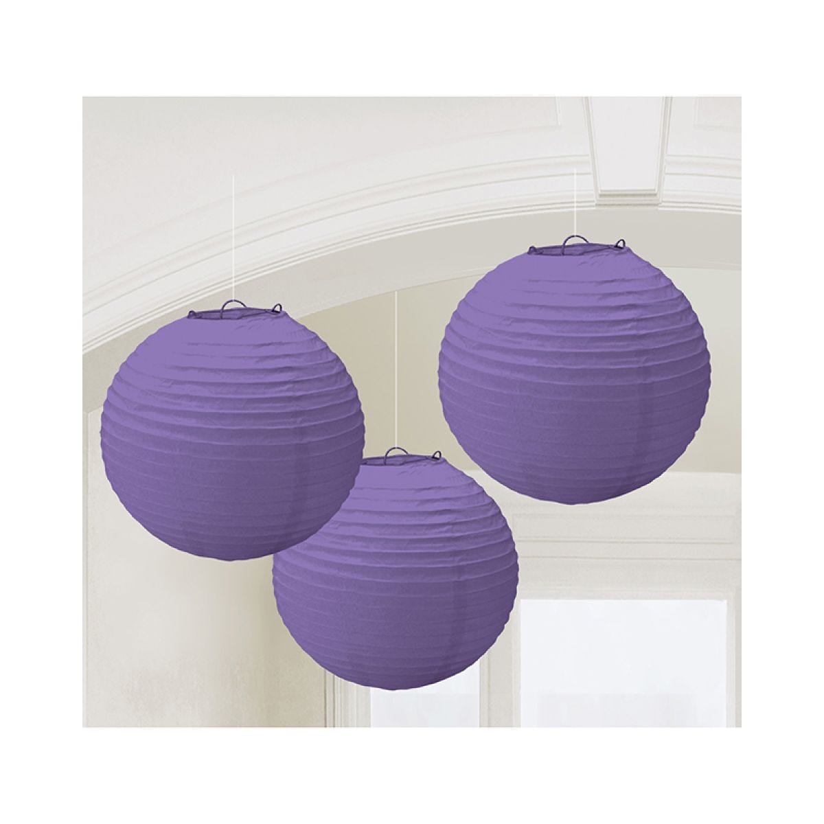 Bright Royal Blue Paper Lantern Decorations - 24cm (3pk)