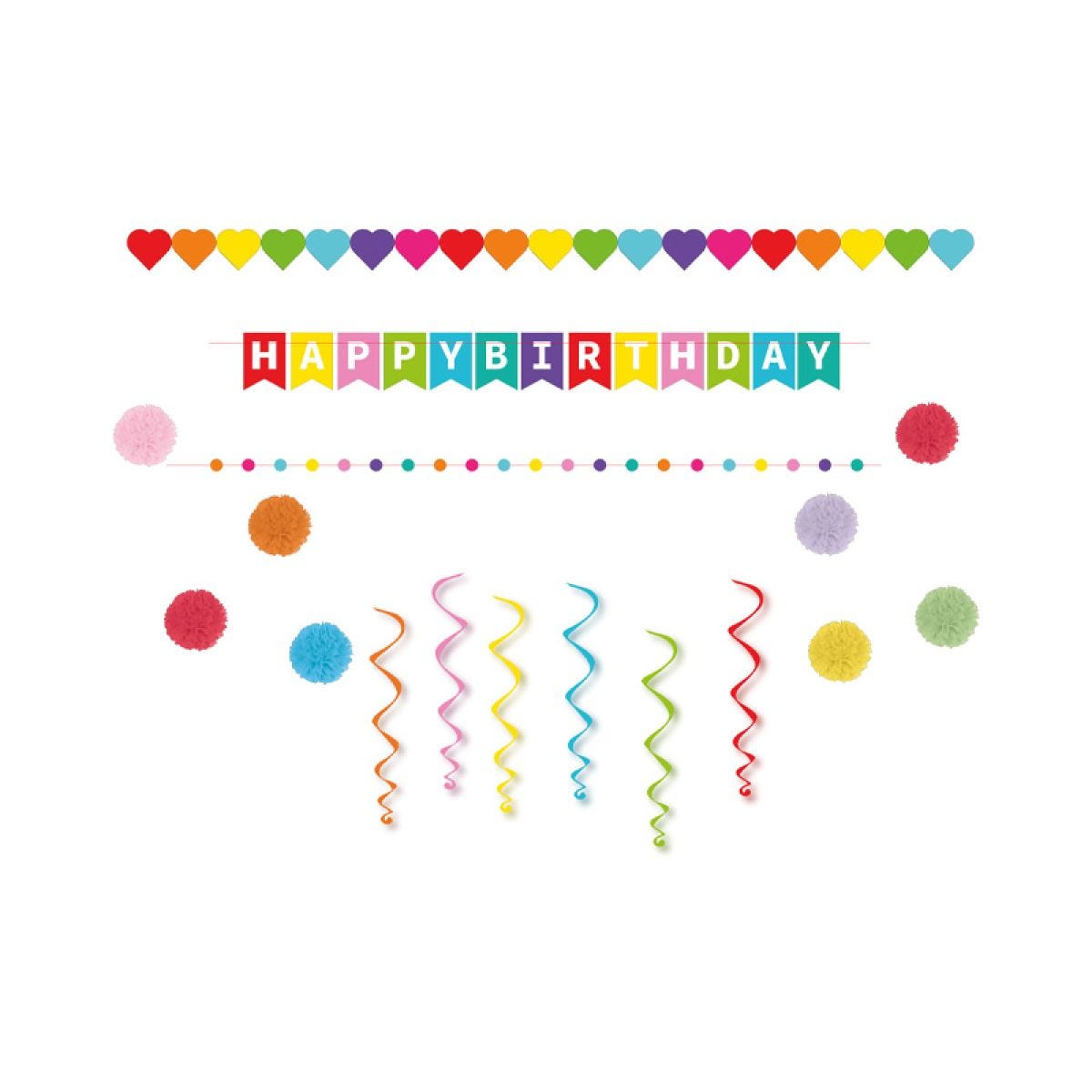 Hooray Multicolor Paper Decoration Kit (17pk)