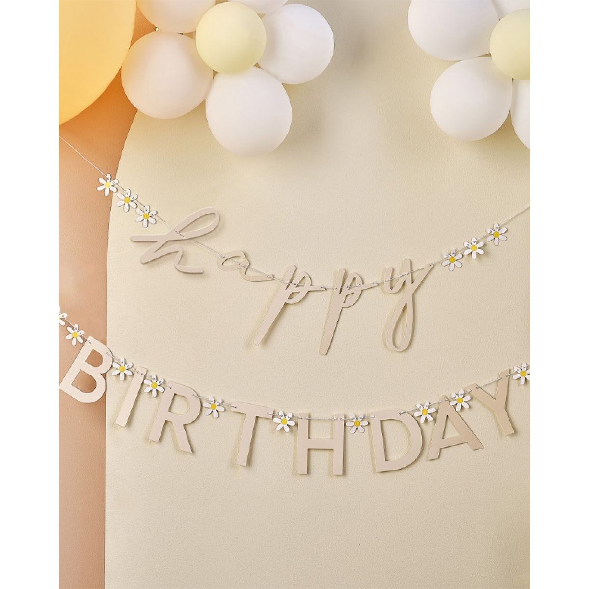 Ditsy Daisy &apos;Happy Birthday&apos; Paper Letter Banners - 1.5m (2pk)