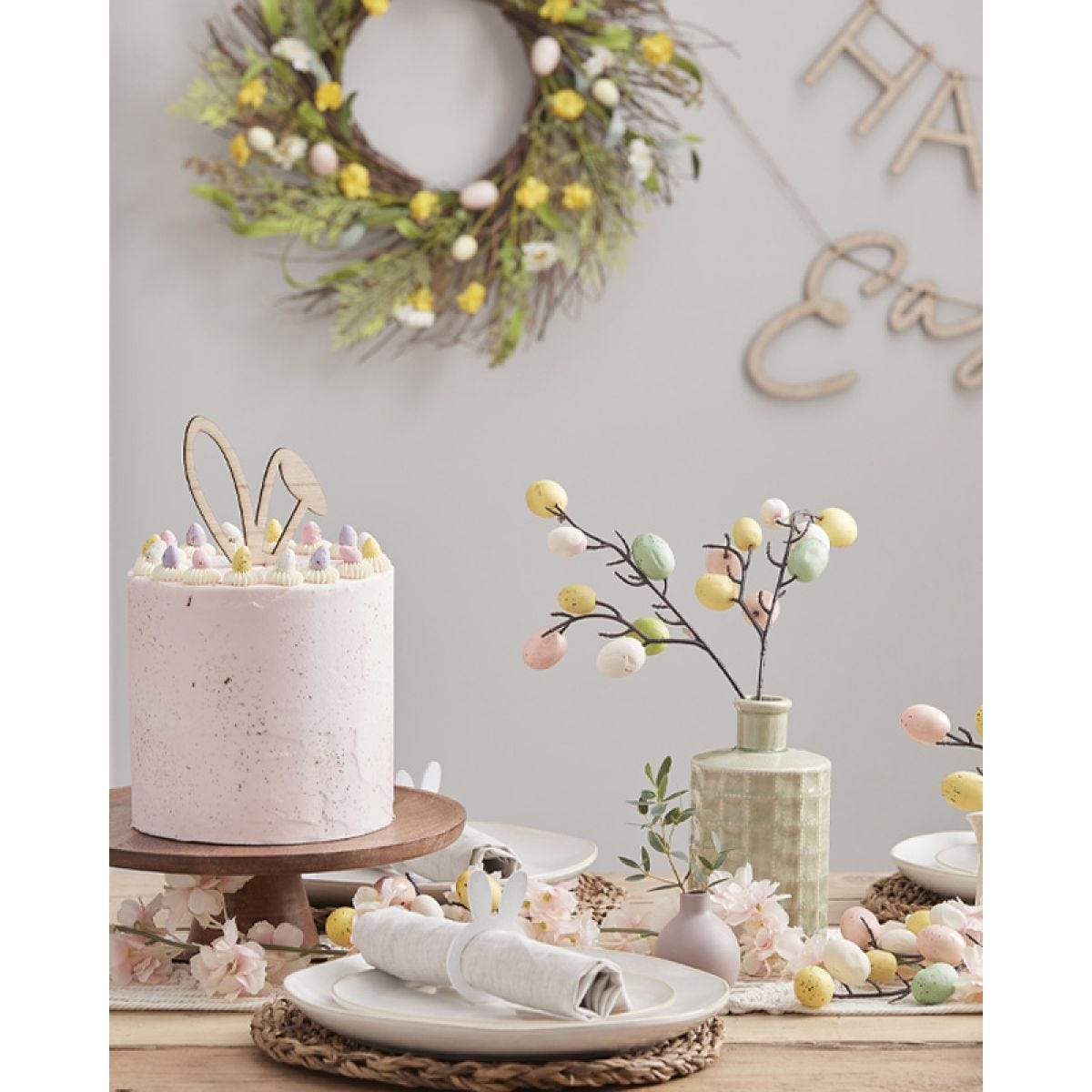 Wooden bunny Ears Cake Topper