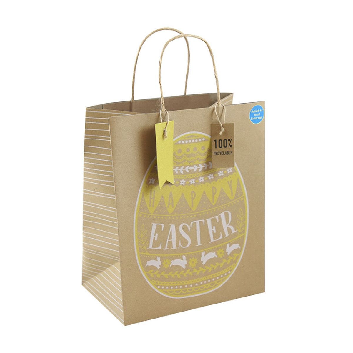 Kraft Easter Egg Medium Gift Bag - 25.5cm x 21.5cm