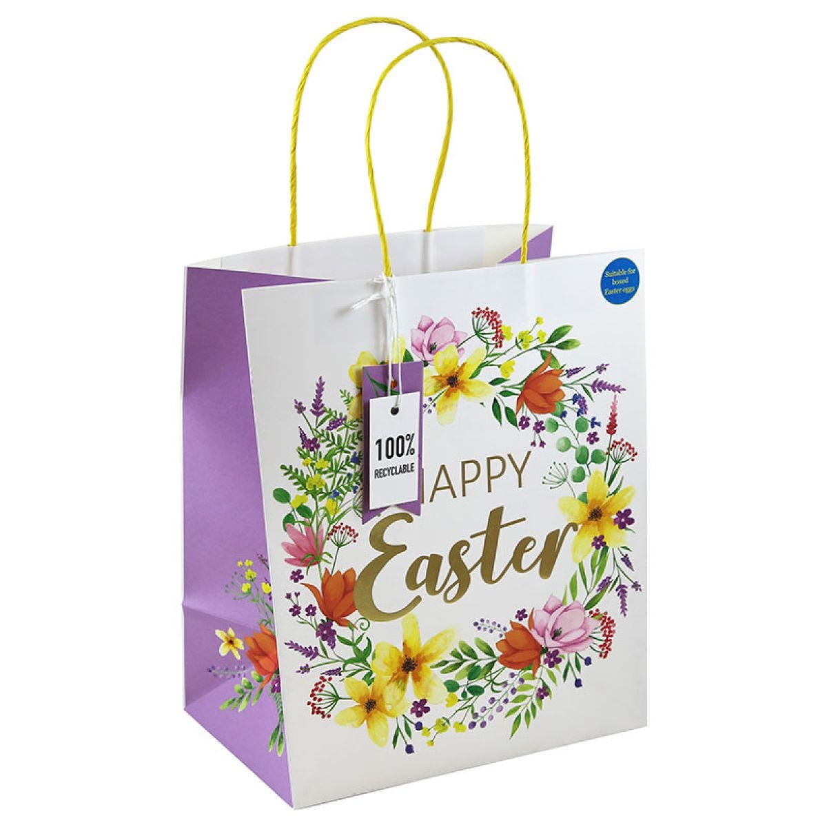 Kraft Easter Wreath Large Gift Bag - 33cm x 26.5cm