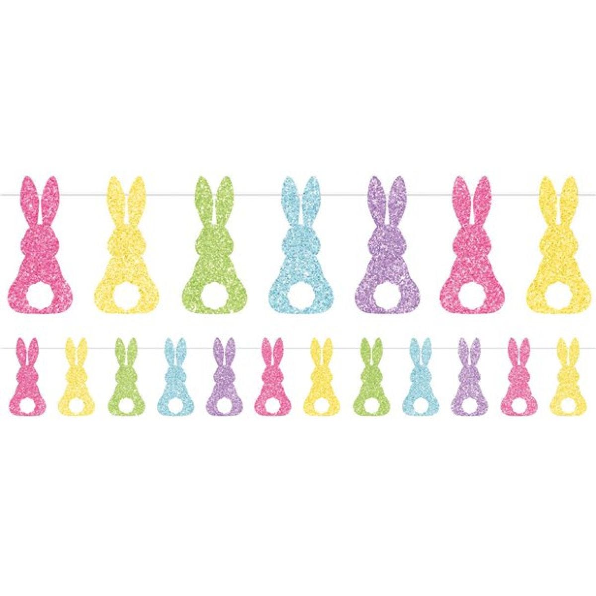 Bunny Shaped Glitter Banner - 2.1m