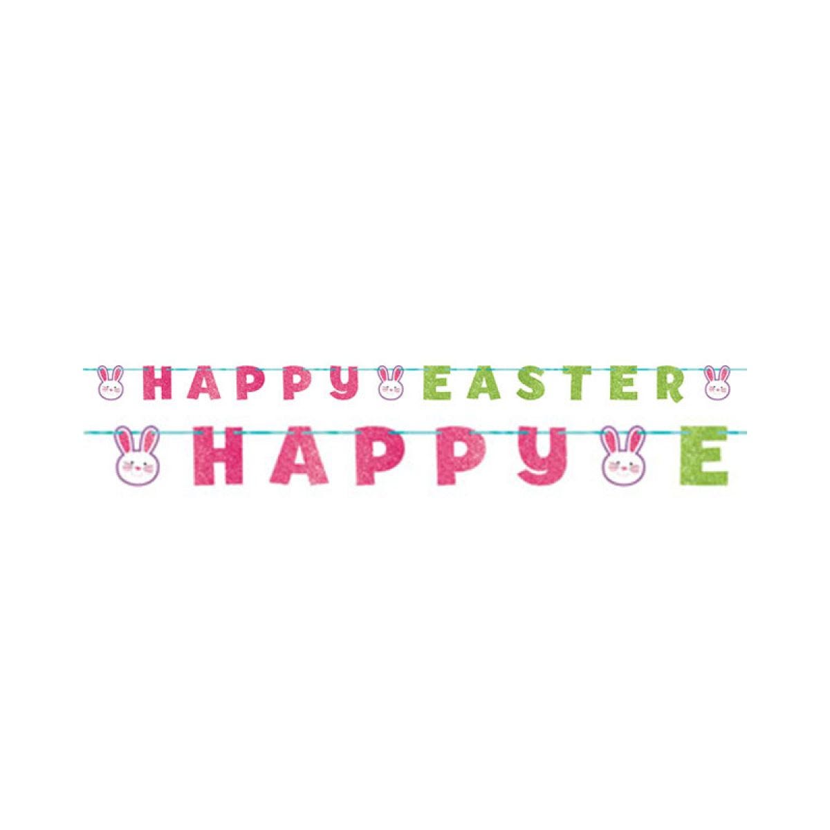 Glitter &apos;Happy Easter&apos; Letter Banner - 3.65m