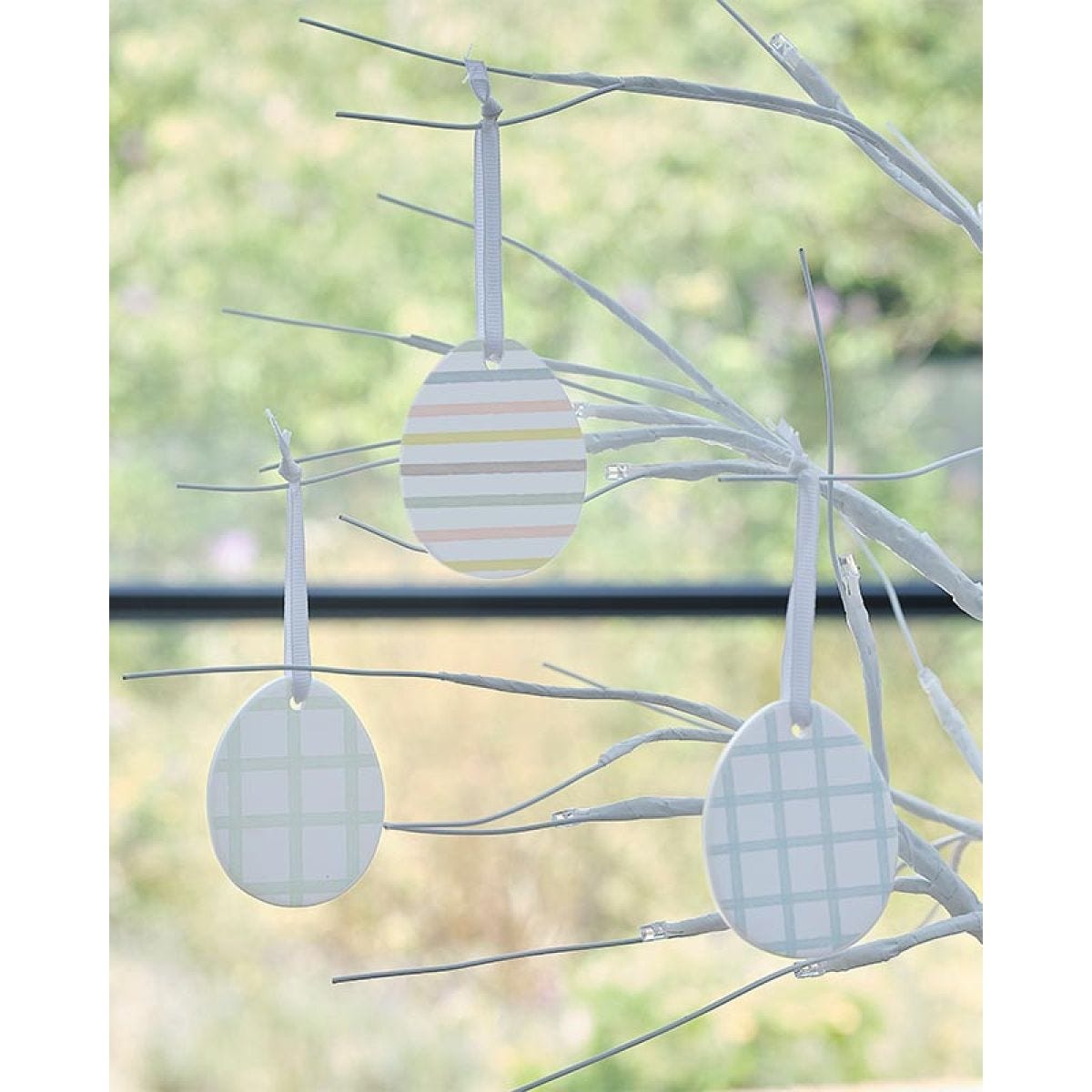 Hanging Ceramic Easter Eggs (3pk)