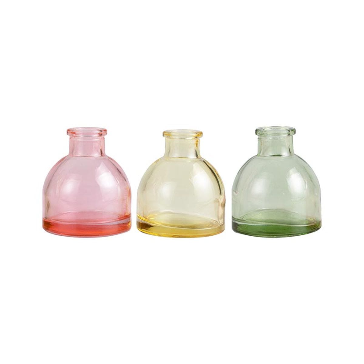 Pastel Floral Glass Vases (3pk)