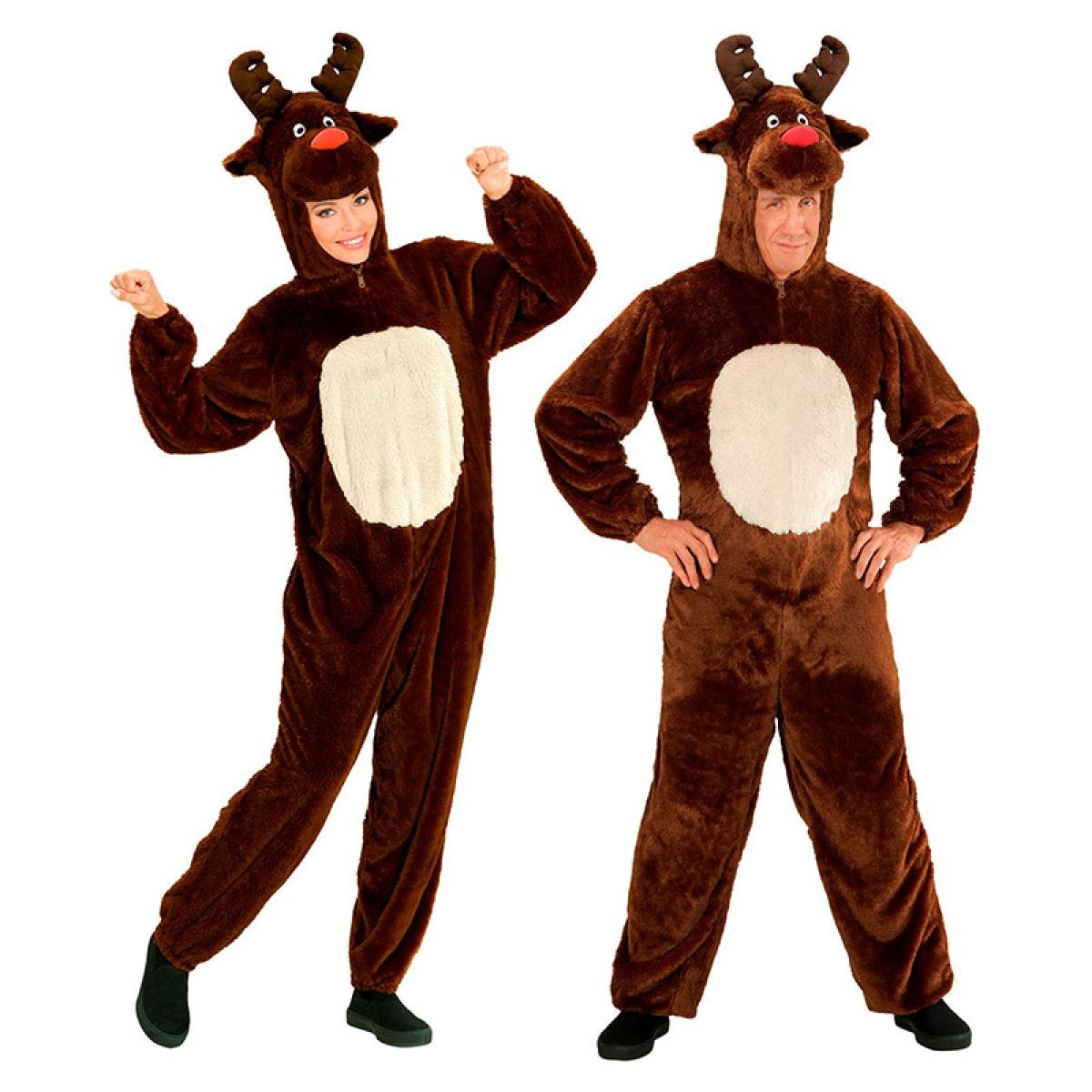 Plush Reindeer Jumpsuit - Adults Costume