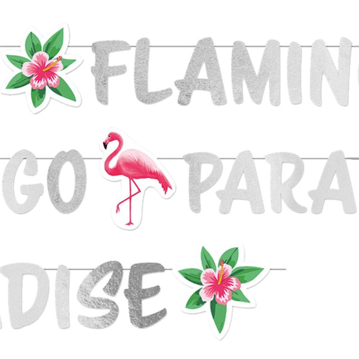 Flamingo Paradise Glitter Letter Banner - 1.35m