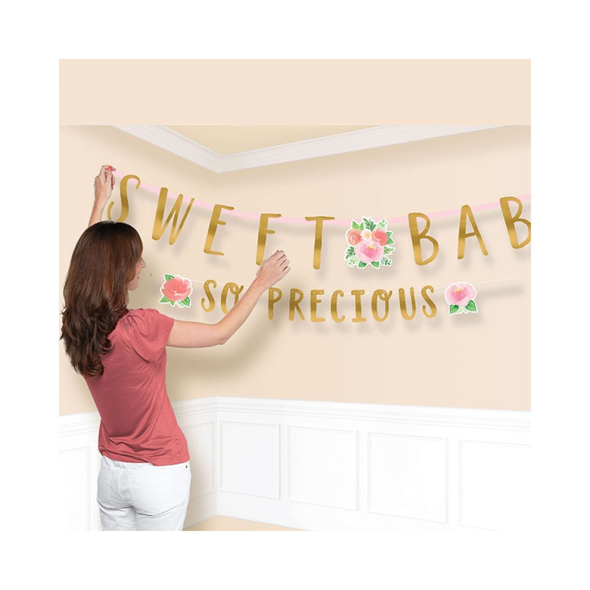 Floral Baby Jumbo Letter Banner - 3.5m (2pk)