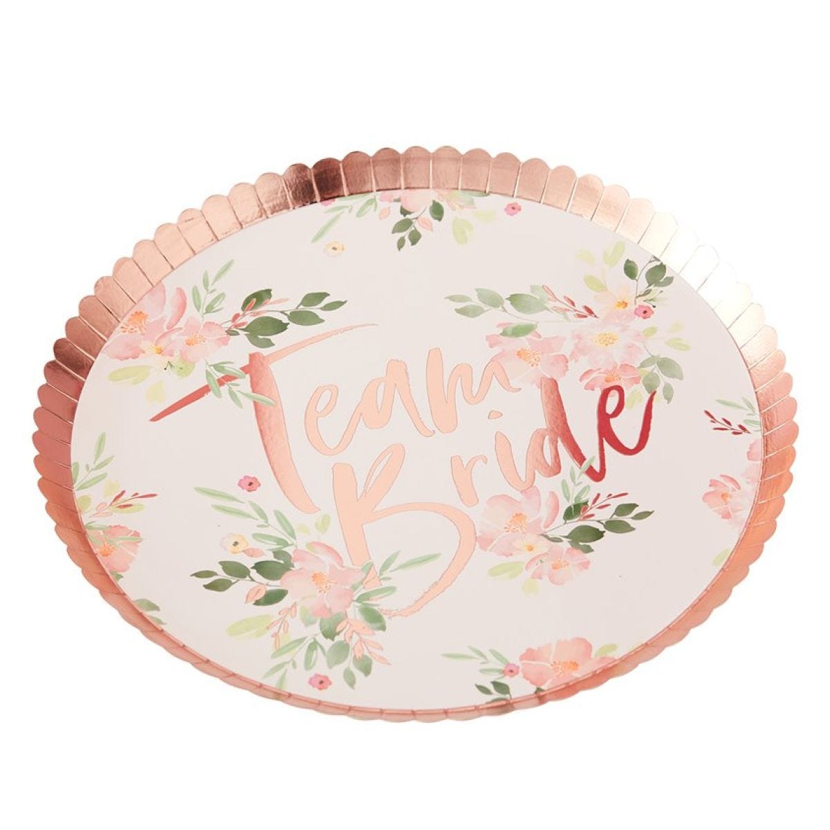 Floral Hen Party &apos;Team Bride&apos; Plates - 24cm (8pk)