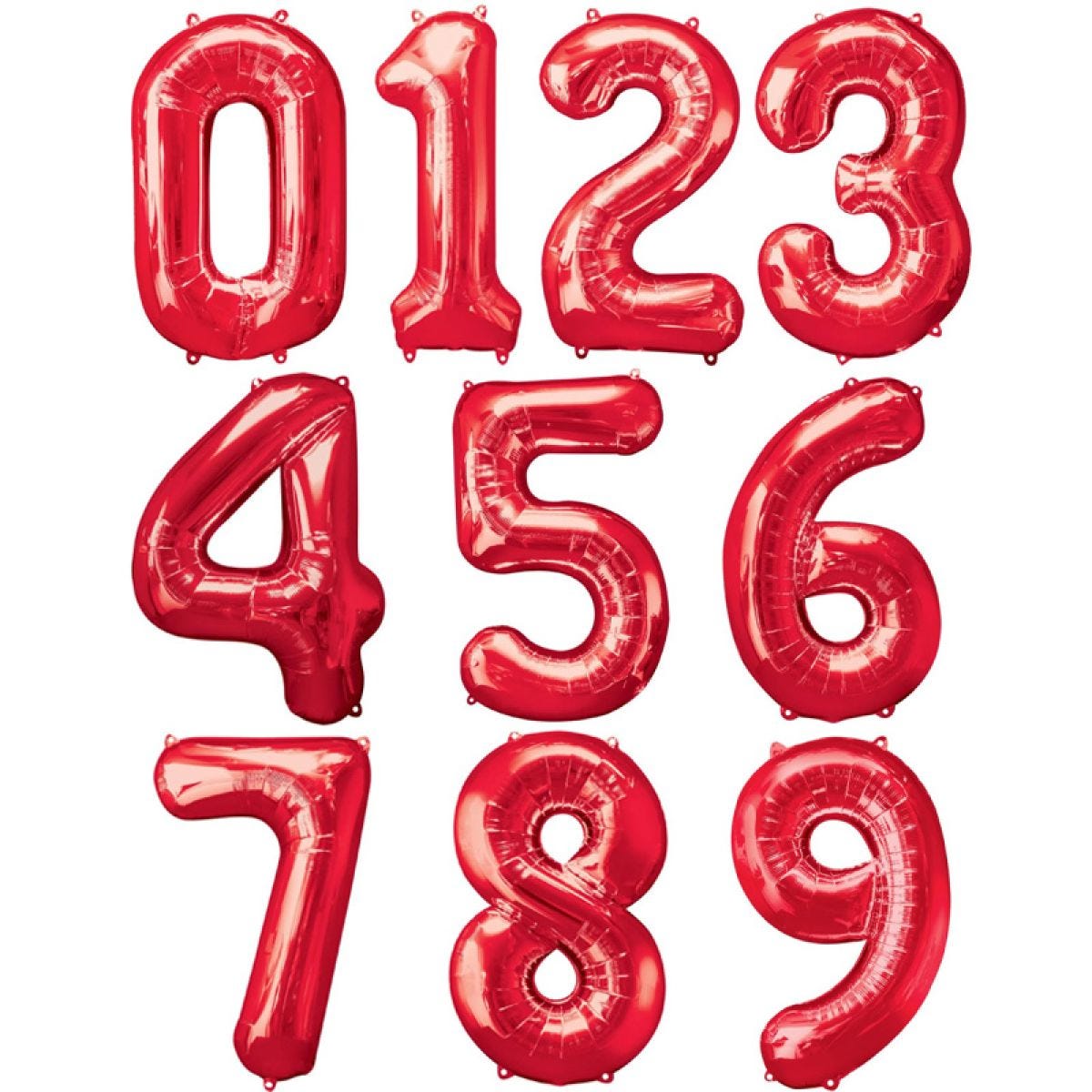 Red Foil Number Balloons - 34"