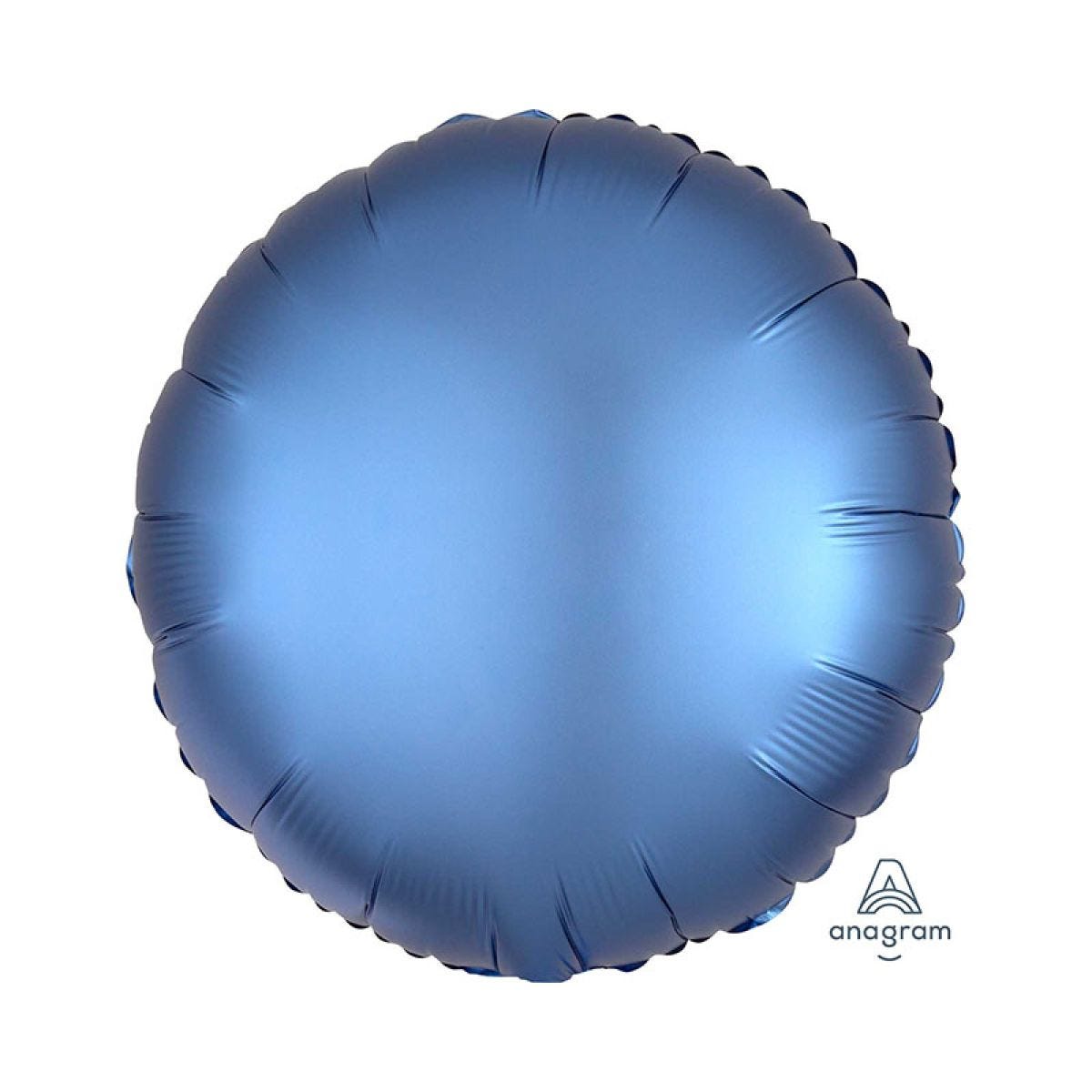 Azure Satin Luxe Circle Foil Balloon - 18" Unpackaged