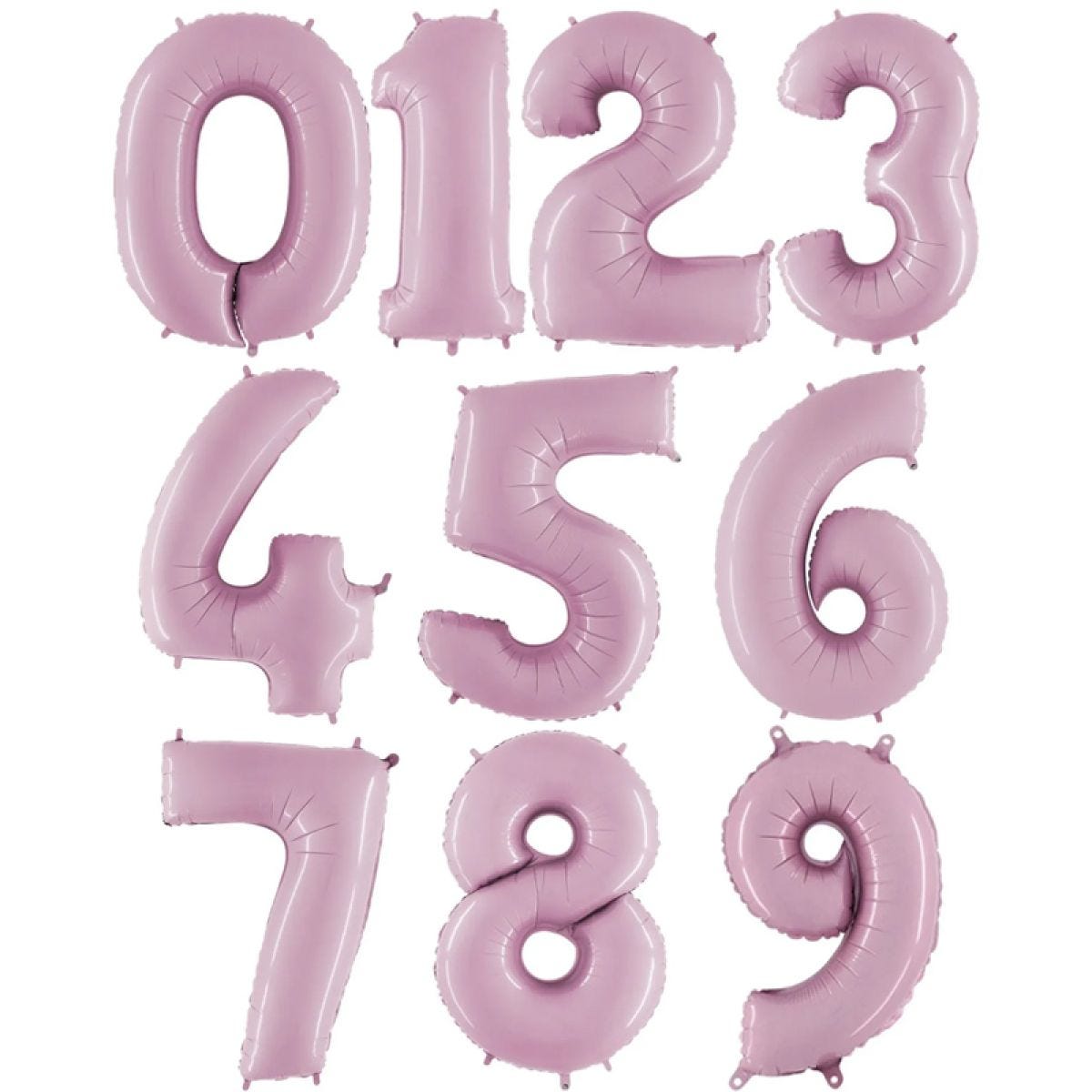 Pastel Pink Foil Number Balloons - 40"