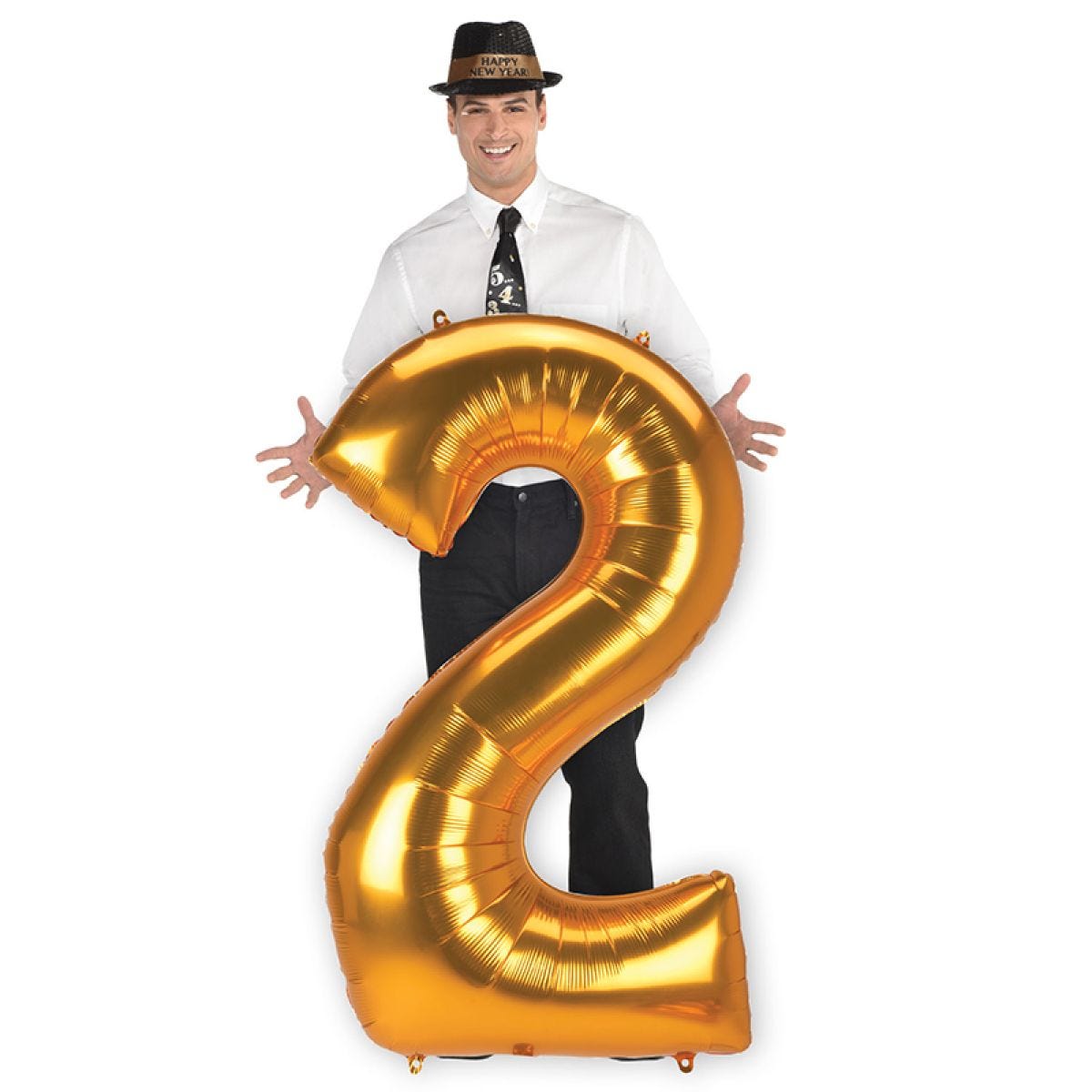 Gold Number 2 Balloon - 53" Foil