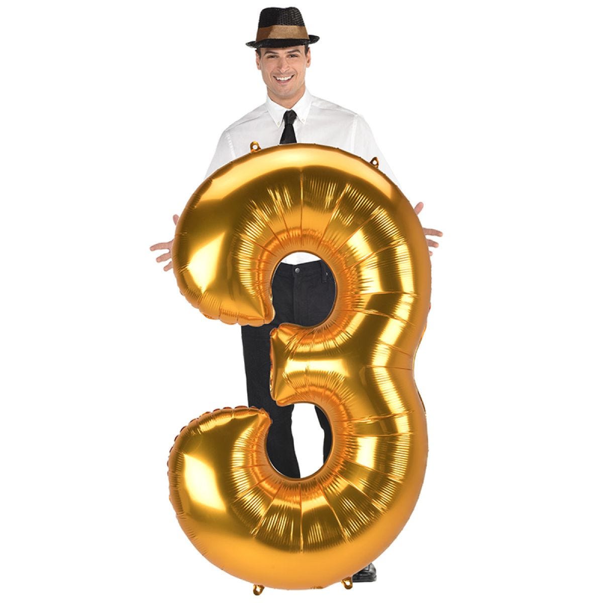 Gold Number 3 Balloon - 53" Foil