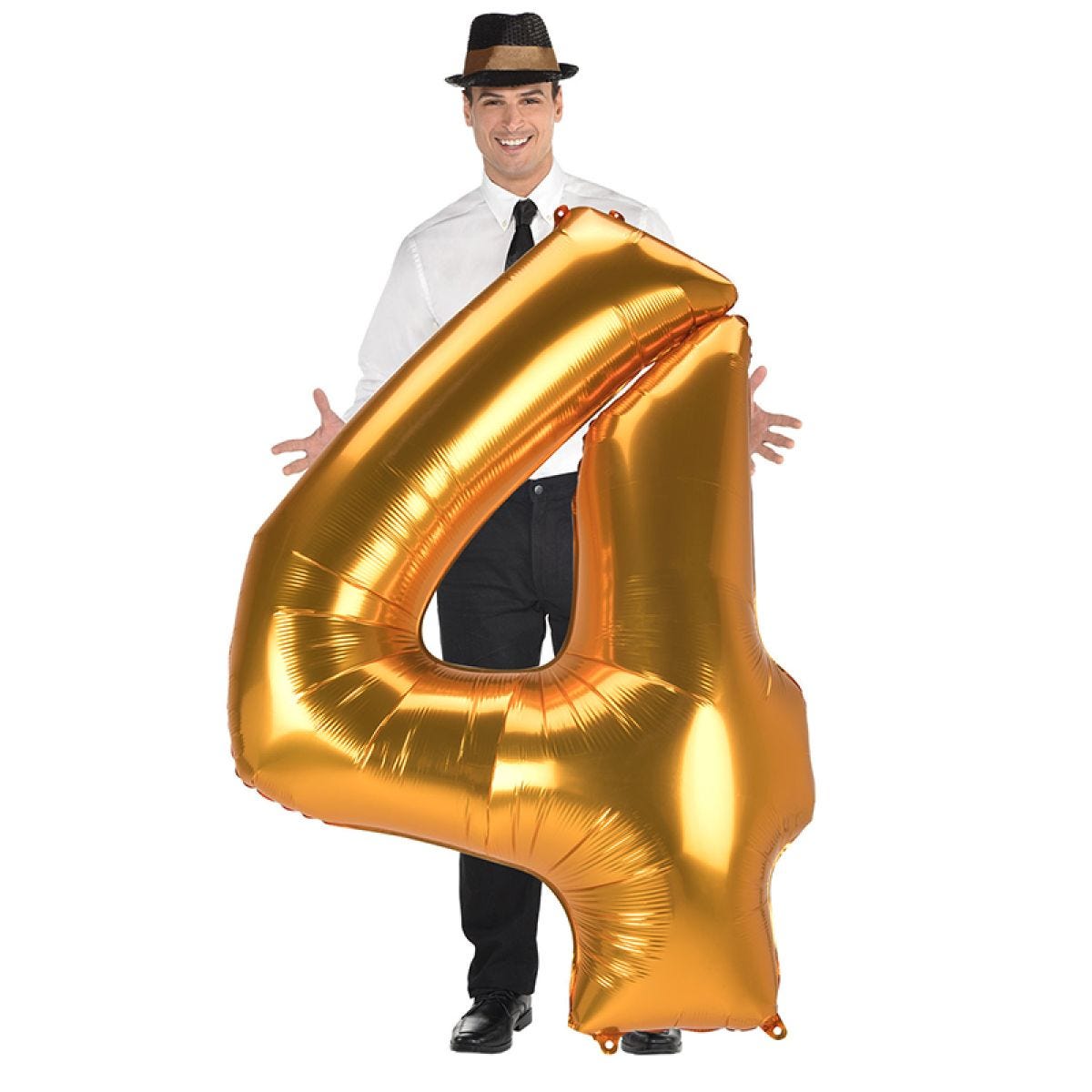 Gold Number 4 Balloon - 53" Foil