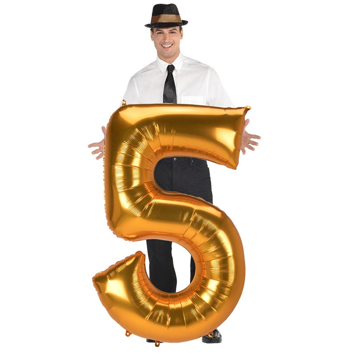 Gold Number 5 Balloon - 53" Foil