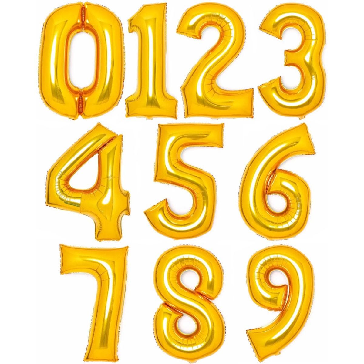 Gold Foil Number Balloons - 34"