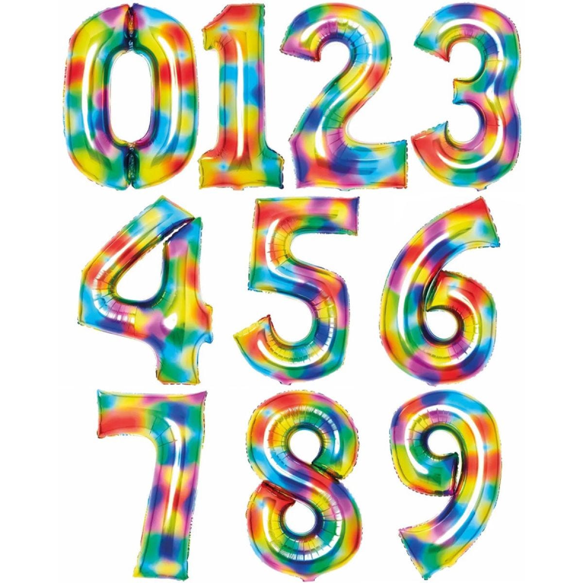 Rainbow Foil Number Balloon - 34"