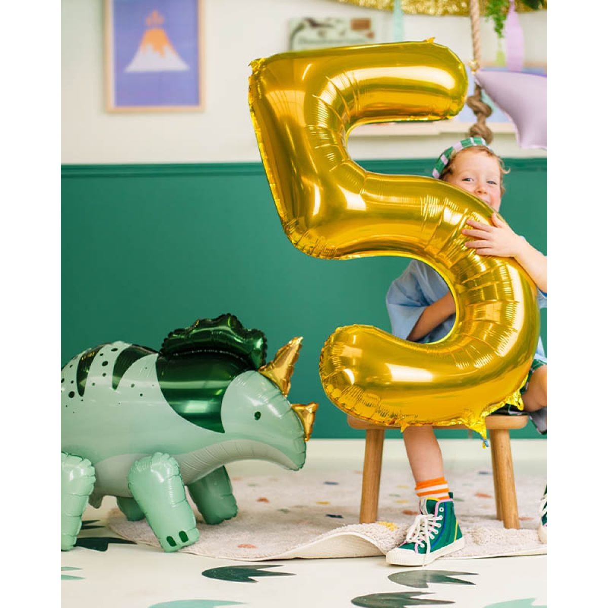 Cute Triceratops Shape Balloon - 36.5" Foil