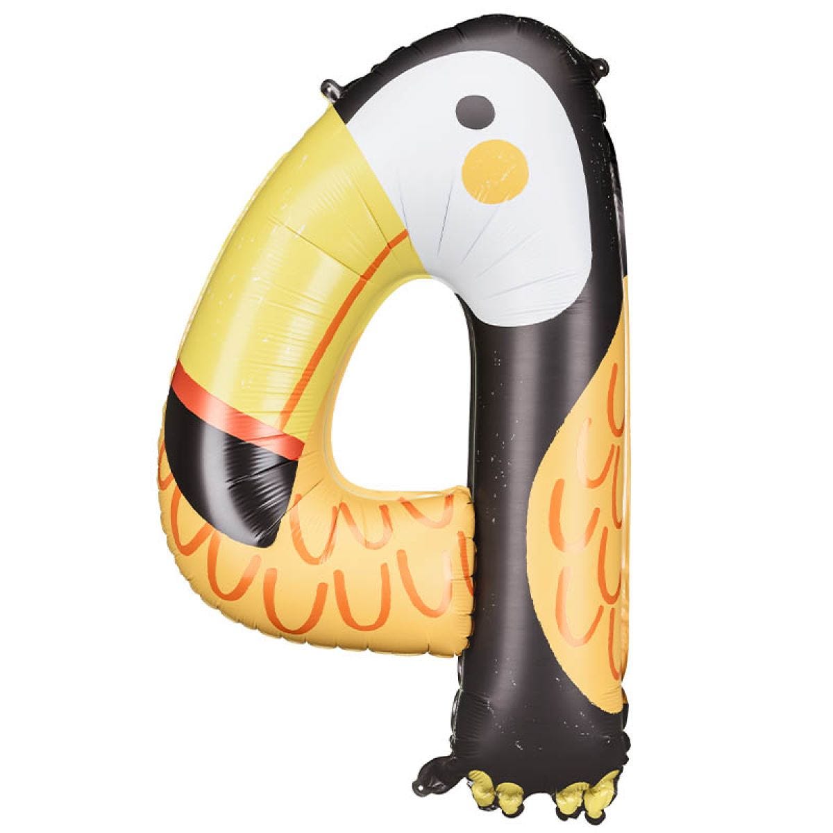 Toucan Number 4 Balloon - 34" Foil