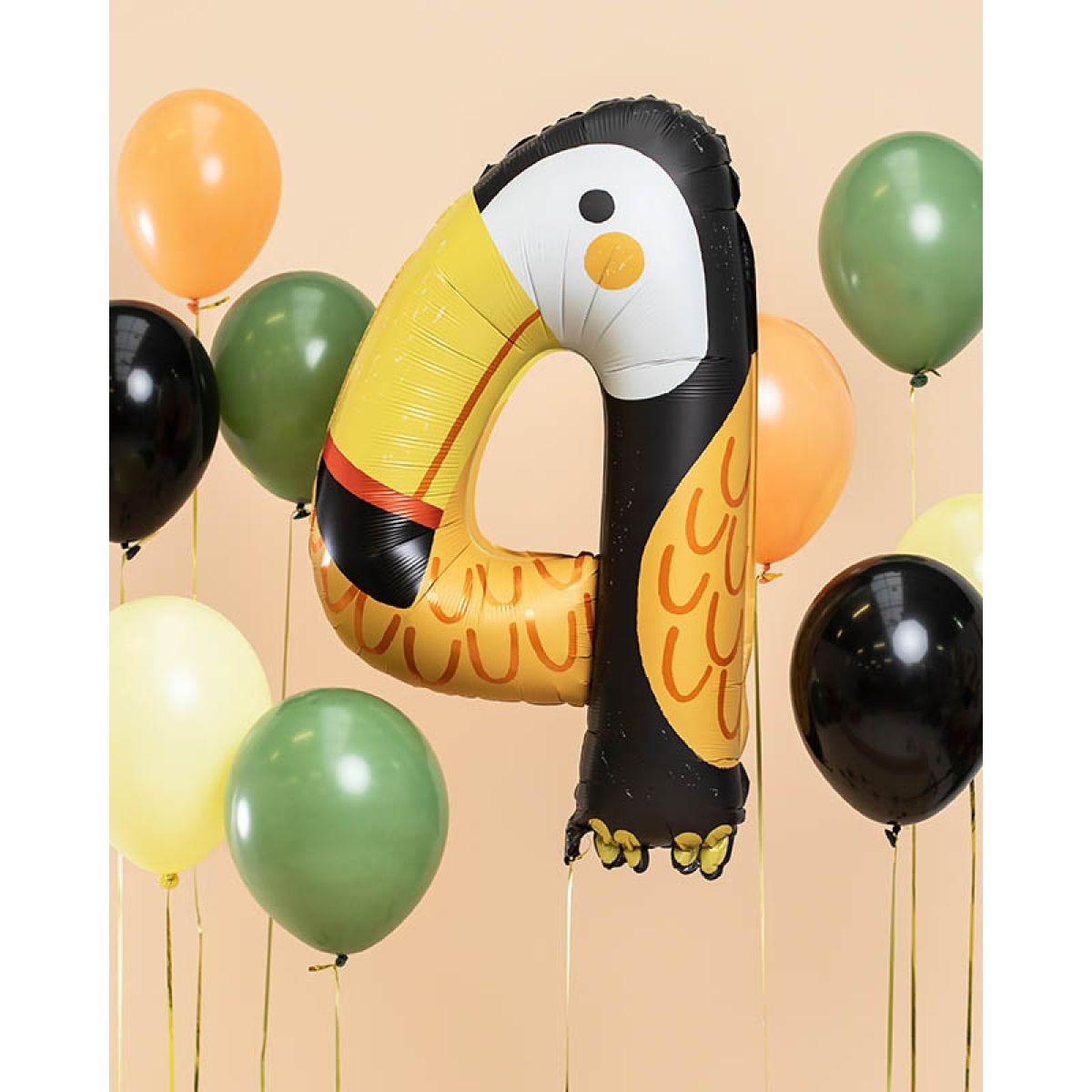 Toucan Number 4 Balloon - 34" Foil