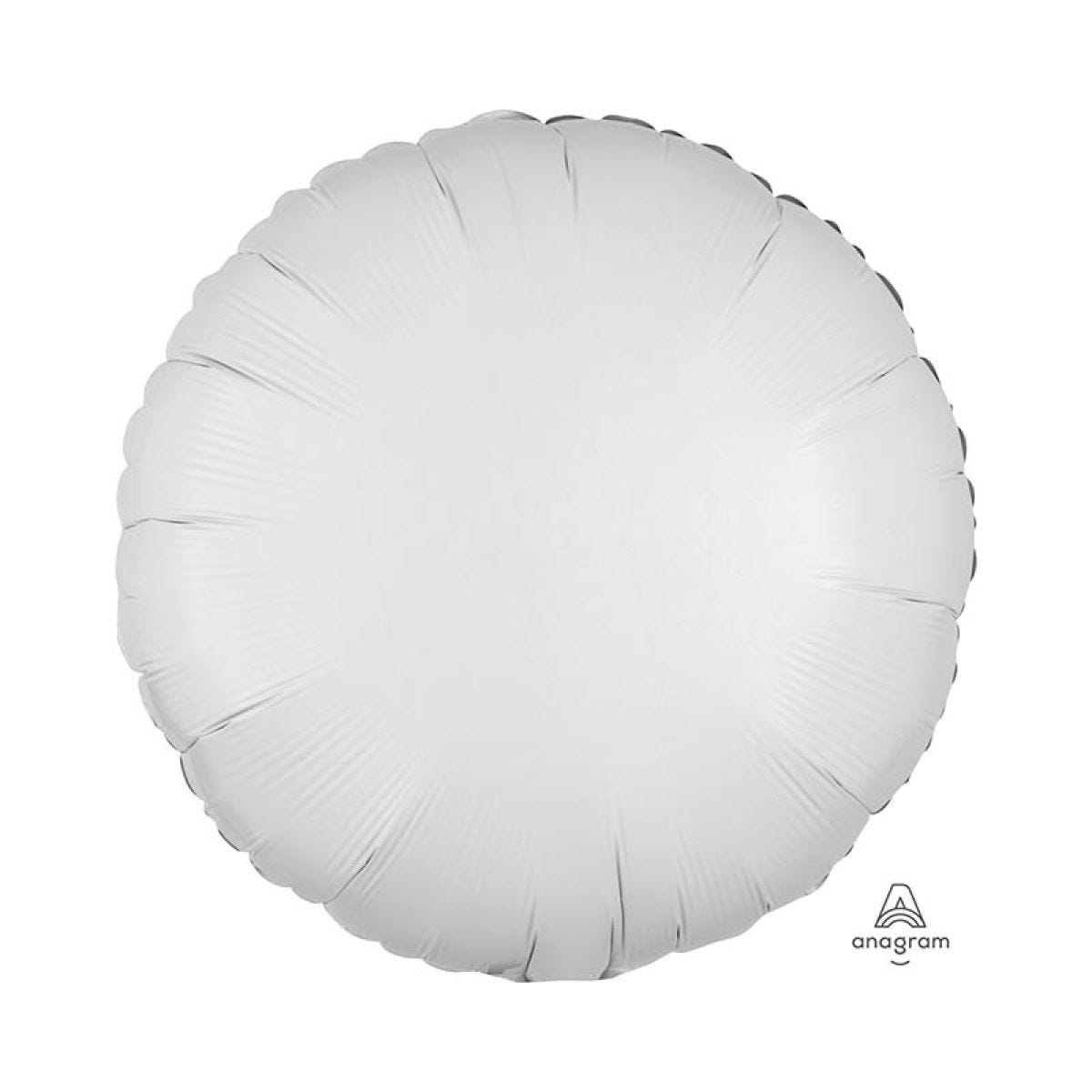 Metallic White Round Balloon - 18" Foil