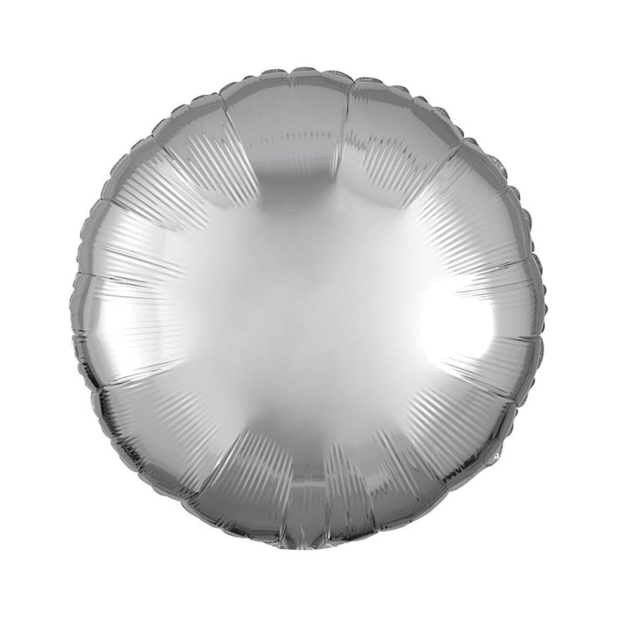Metallic Silver Round Balloon - 18" Foil (Unpackaged)