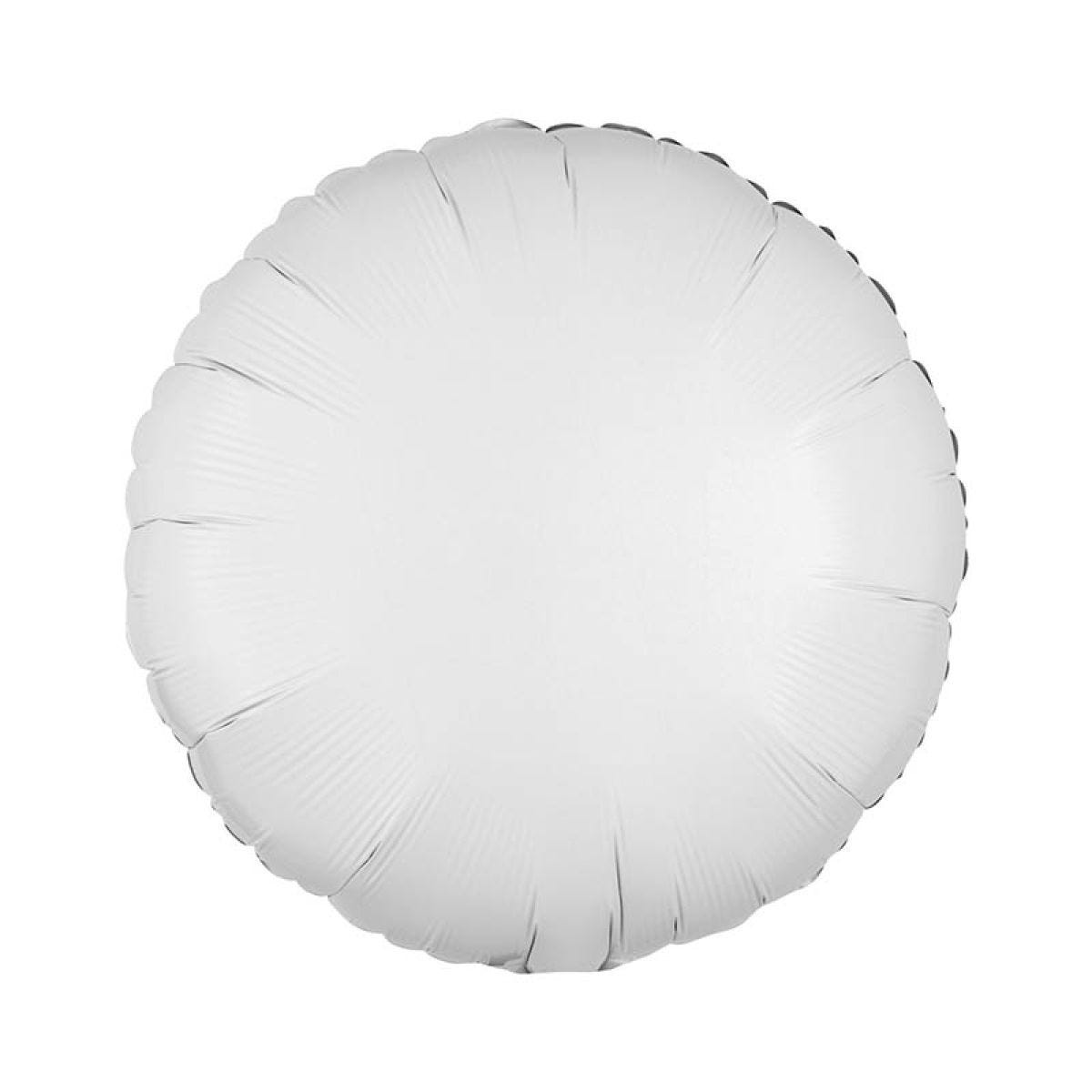 Metallic White Round Balloon - 18" Foil (Unpackaged)