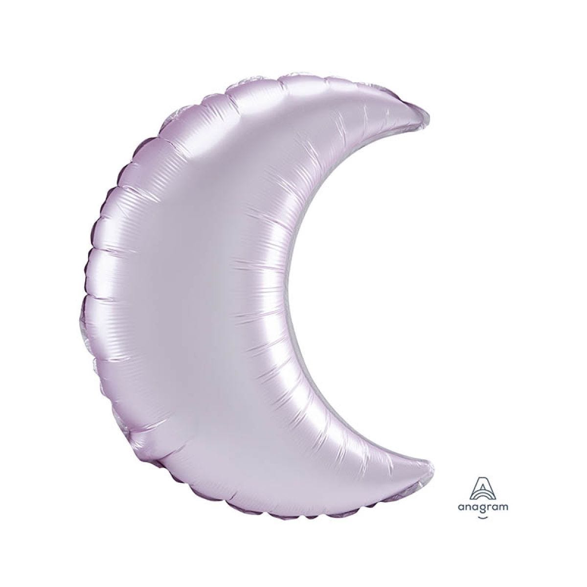 Pastel Pink Satin Luxe Crescent Balloon - 35" Foil