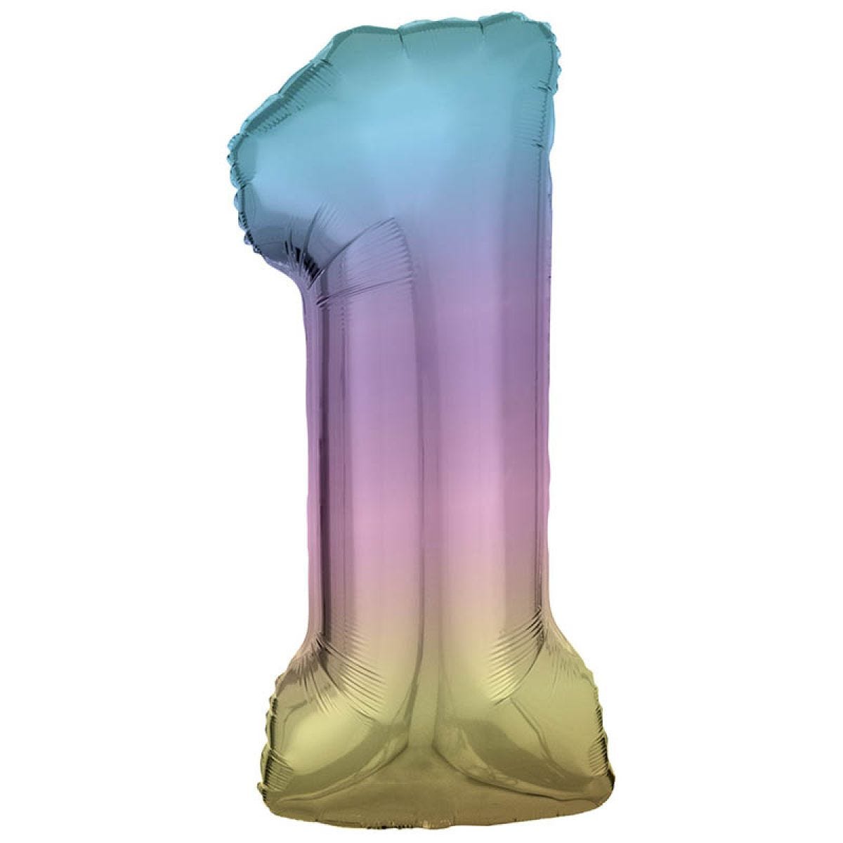 Pastel Rainbow Number 1 Balloon - 34" Foil