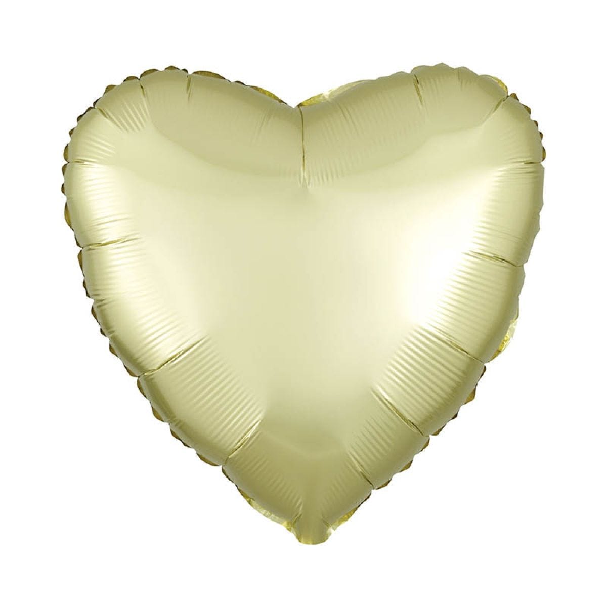 Satin Pastel Yellow Heart Balloon - 18" Foil (Unpackaged)