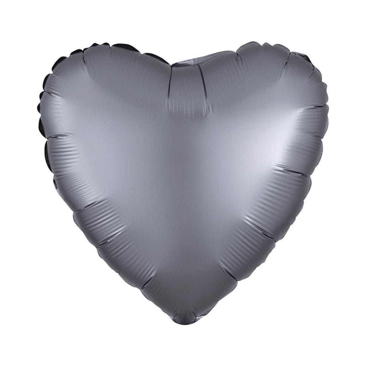 Satin Luxe Graphite Heart Balloon - 18" Foil