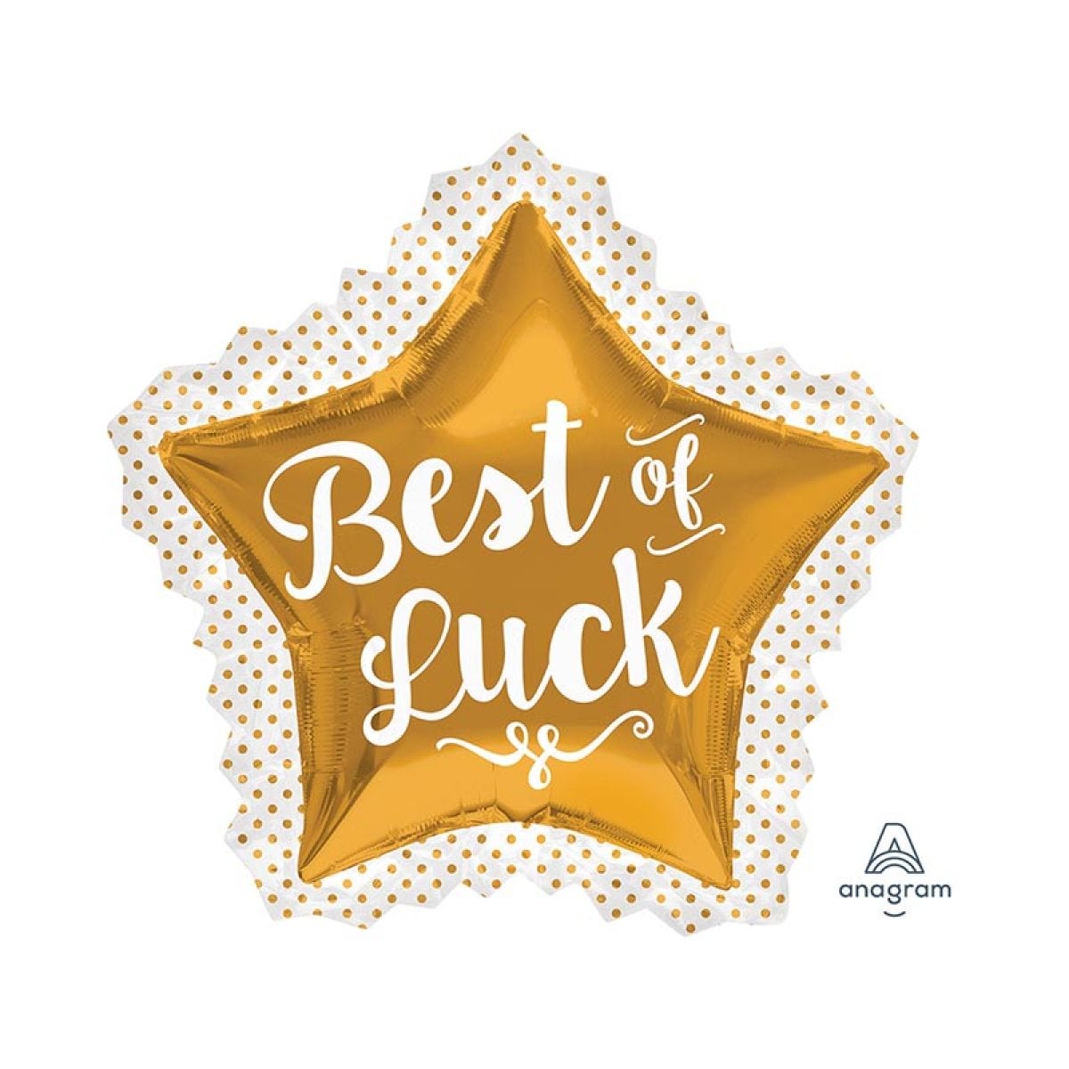 Best of Luck Supershape Balloon - 34" x 32" Foil