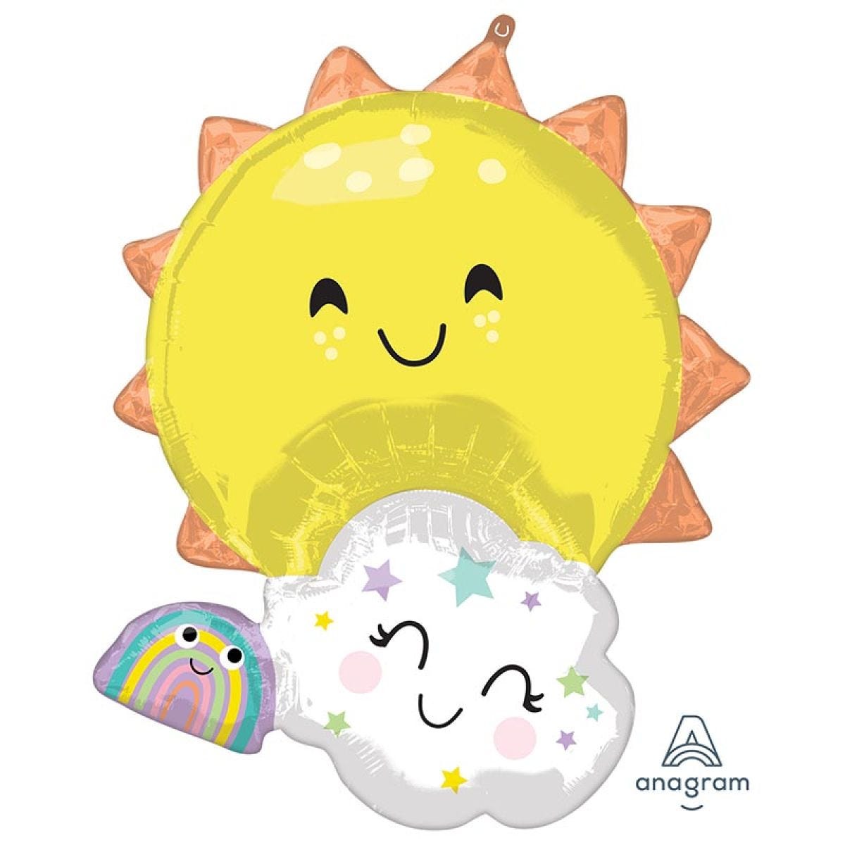 Cute Rainbow Family Supershape Balloon - 24" x 35" Foil