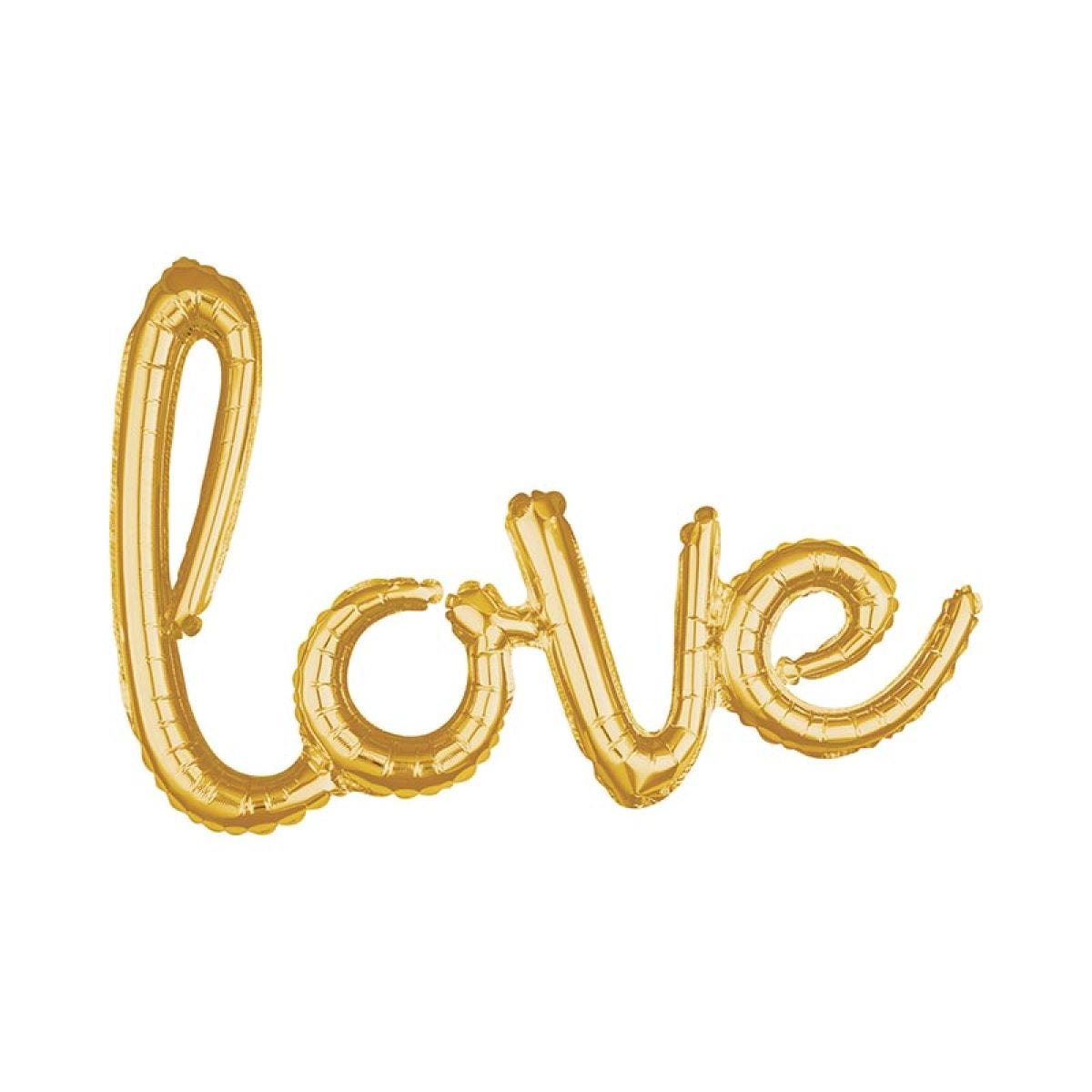 Love Gold Script Phrase Foil Balloon