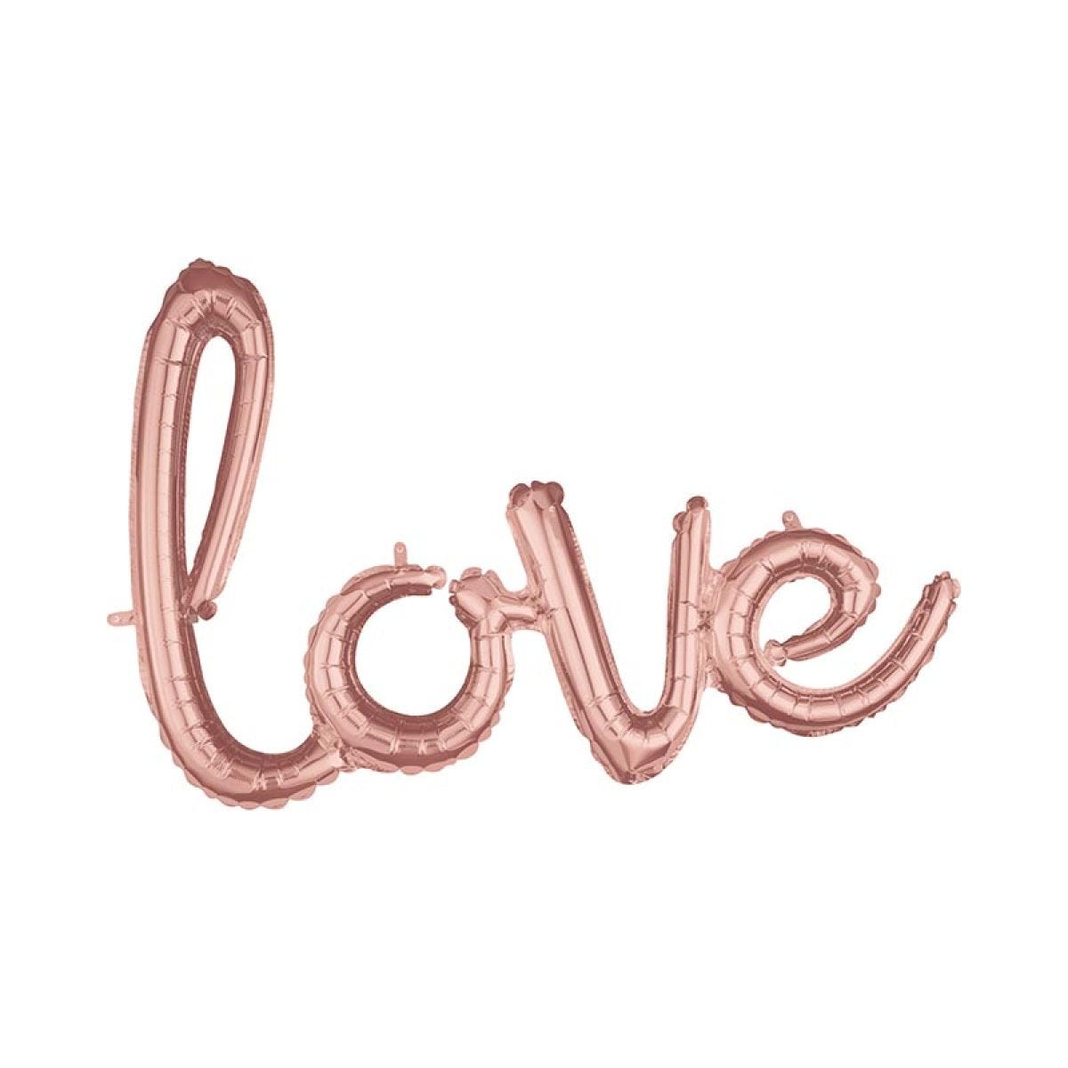 Love Rose Gold Script Phrase Balloon - 31" x 21" Foil