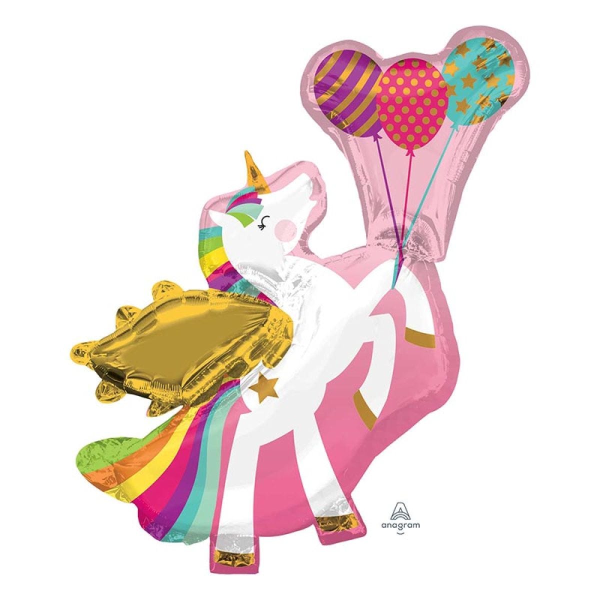 Winged Unicorn Supershape Balloon - 31" x 34" Foil