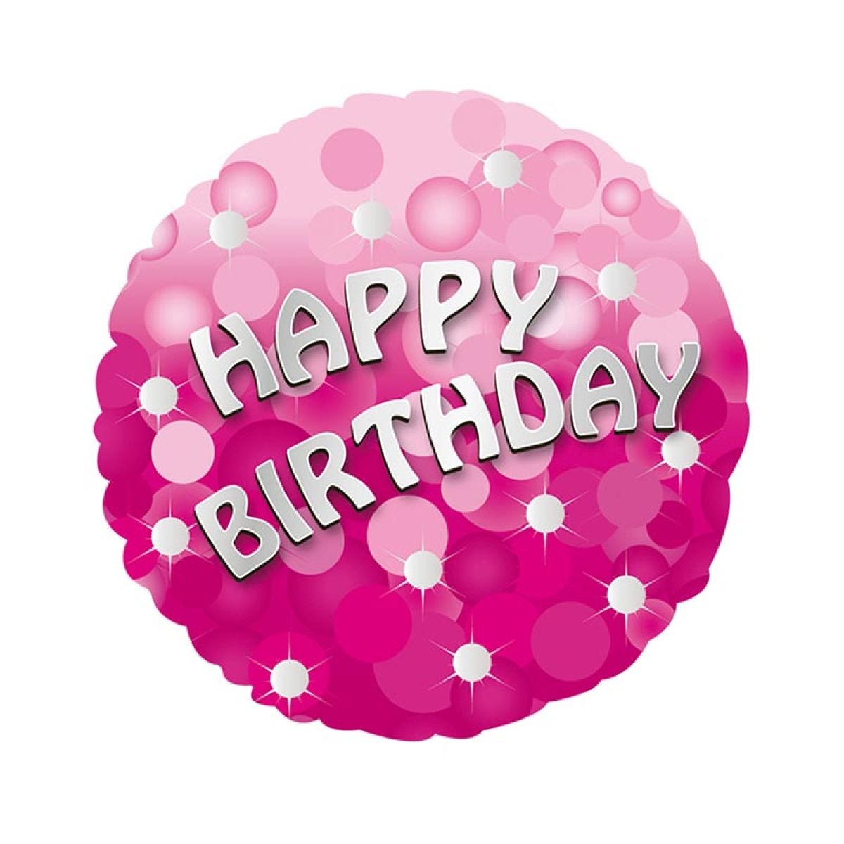 Pink Sparkle Party Happy Birthday Balloon - 18" Foil