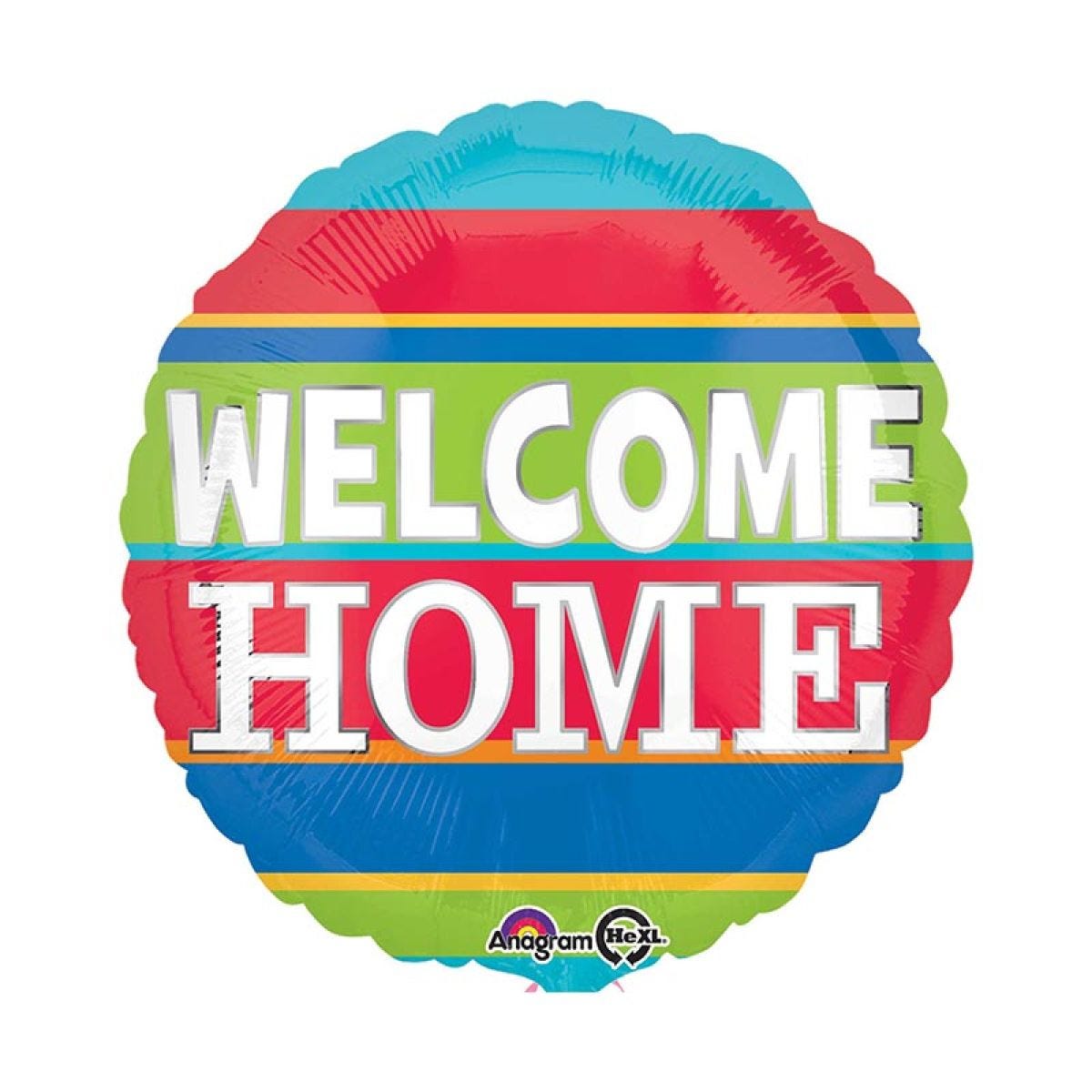 Welcome Home Colourful Stripes Balloon - 18" Foil