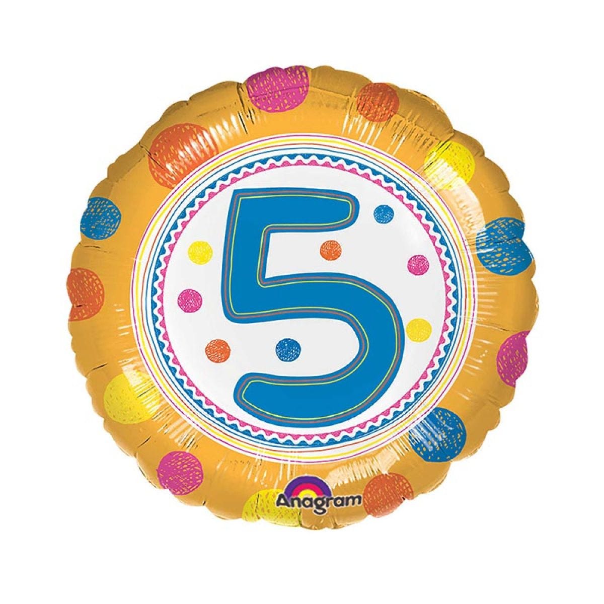 Age 5 Spot Balloon - 18" Foil