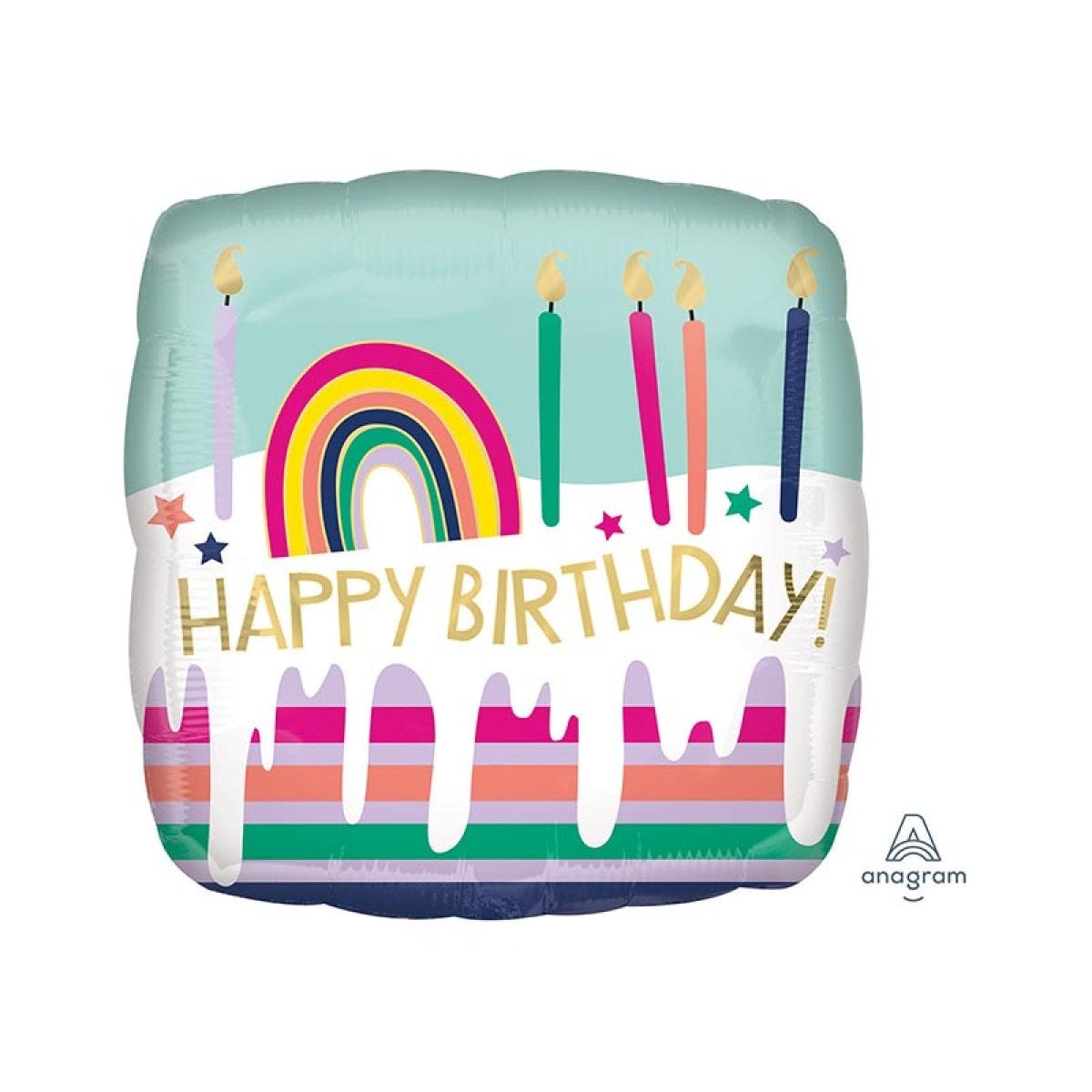 Happy Birthday Frosted Cake Balloon - 18" Foil