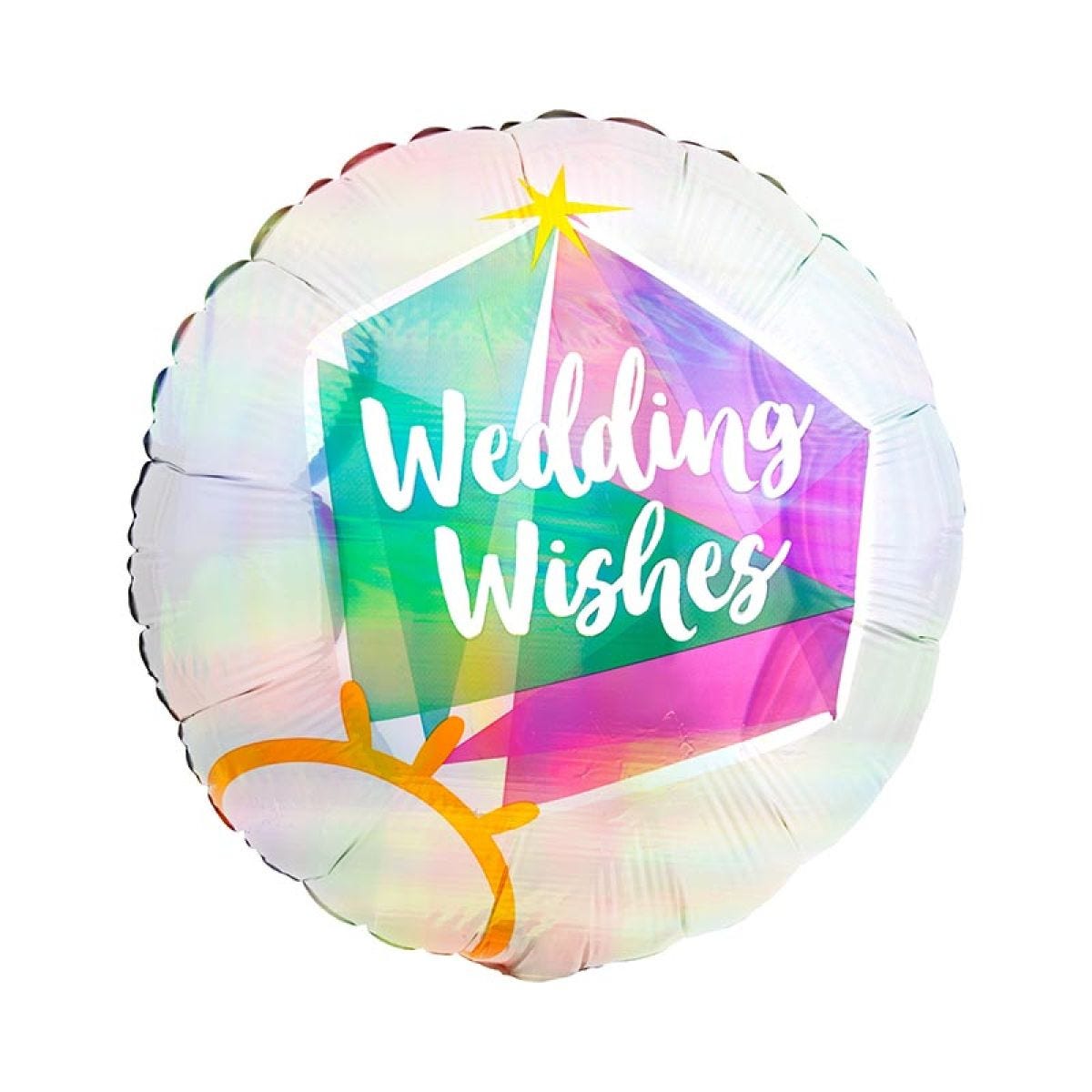Iridescent Wedding Ring Balloon - 18" Foil