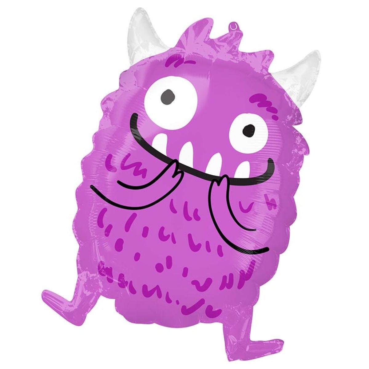 Happy Little Monster Purple Shaped Balloon - 19" x 14" Foil