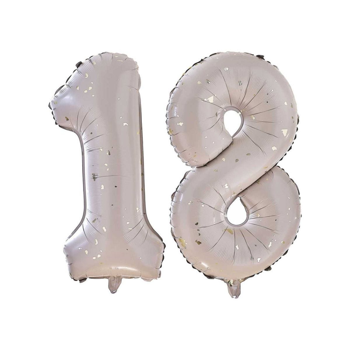 18 Gold Speckle Number Balloons - 26" Foil