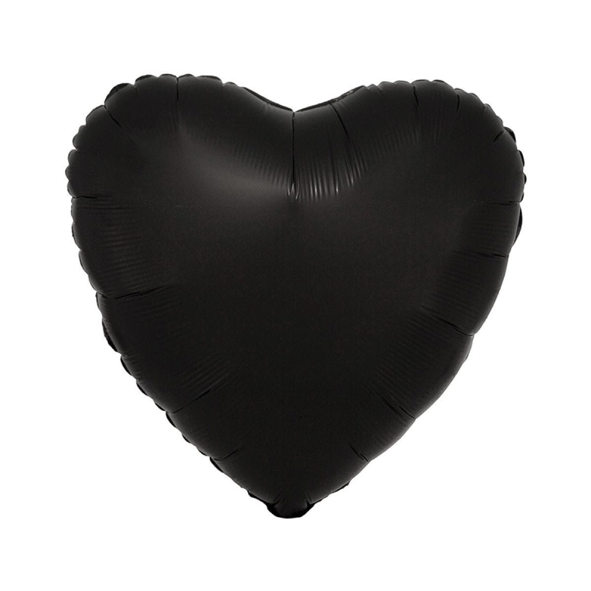Silk Lustre Black Heart Foil Baloon - 18" (Unpackaged)
