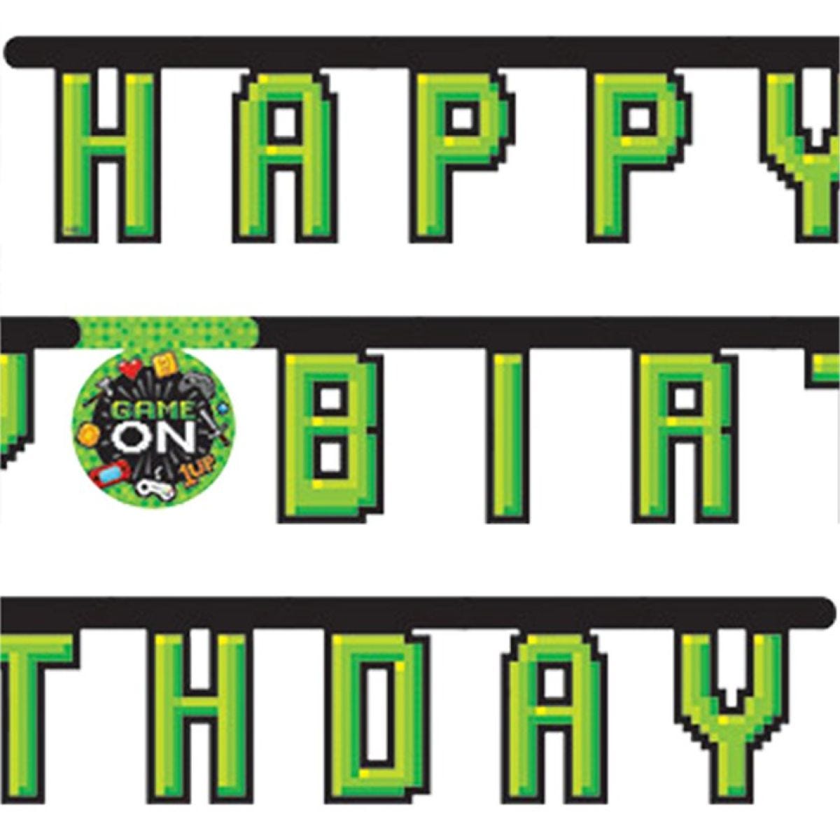 Game On &apos;Happy Birthday&apos; Paper Banner - 2.18m