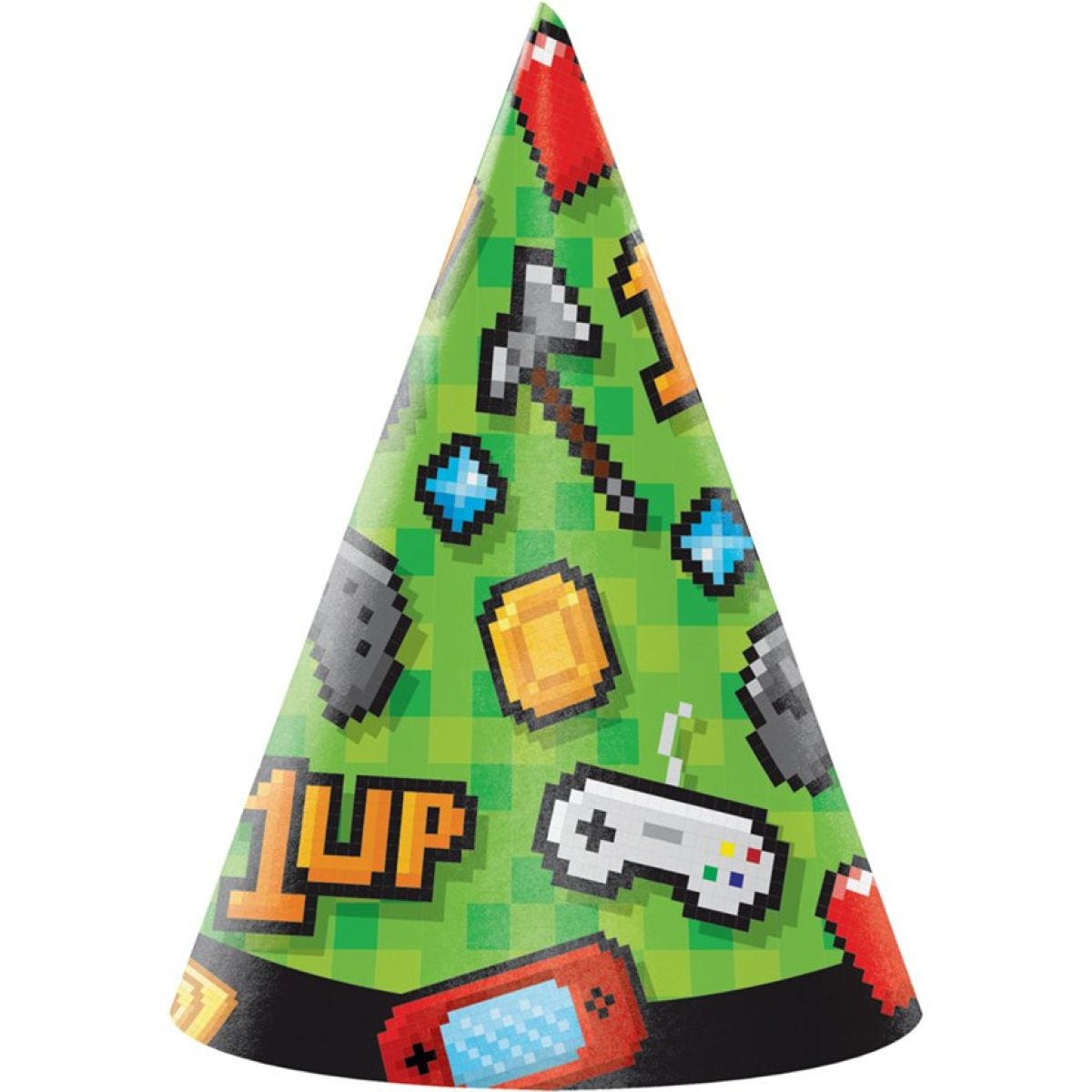 Game On Paper Party Hats (8pk)