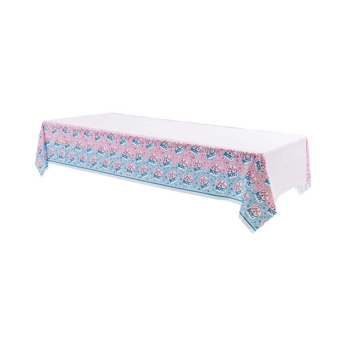 Gender Reveal Plastic Table Cover - 1.4m x 2.6m